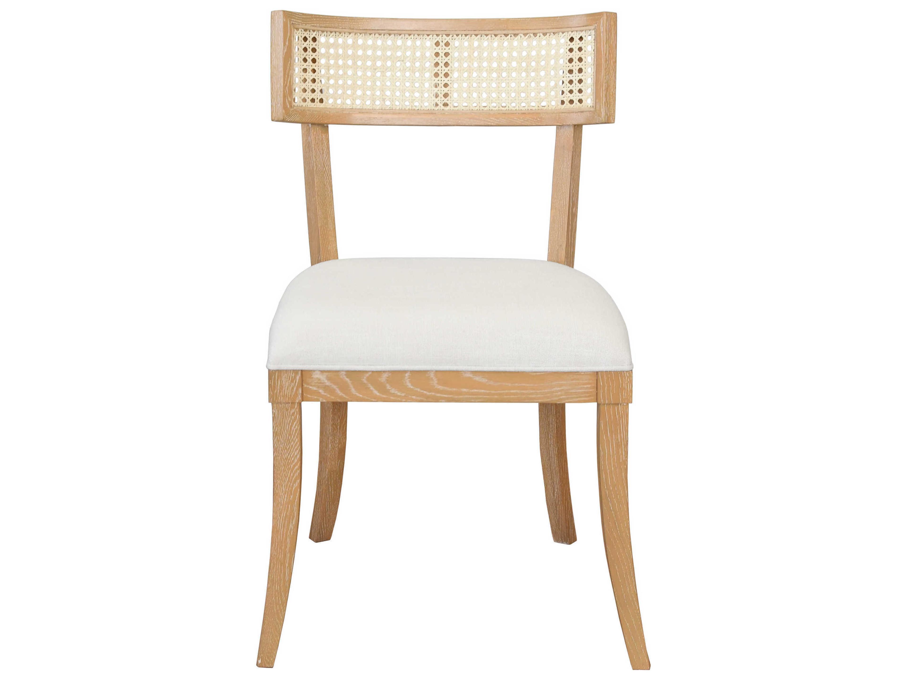 Worlds Away Oak Wood Brown Upholstered Side Dining Chair