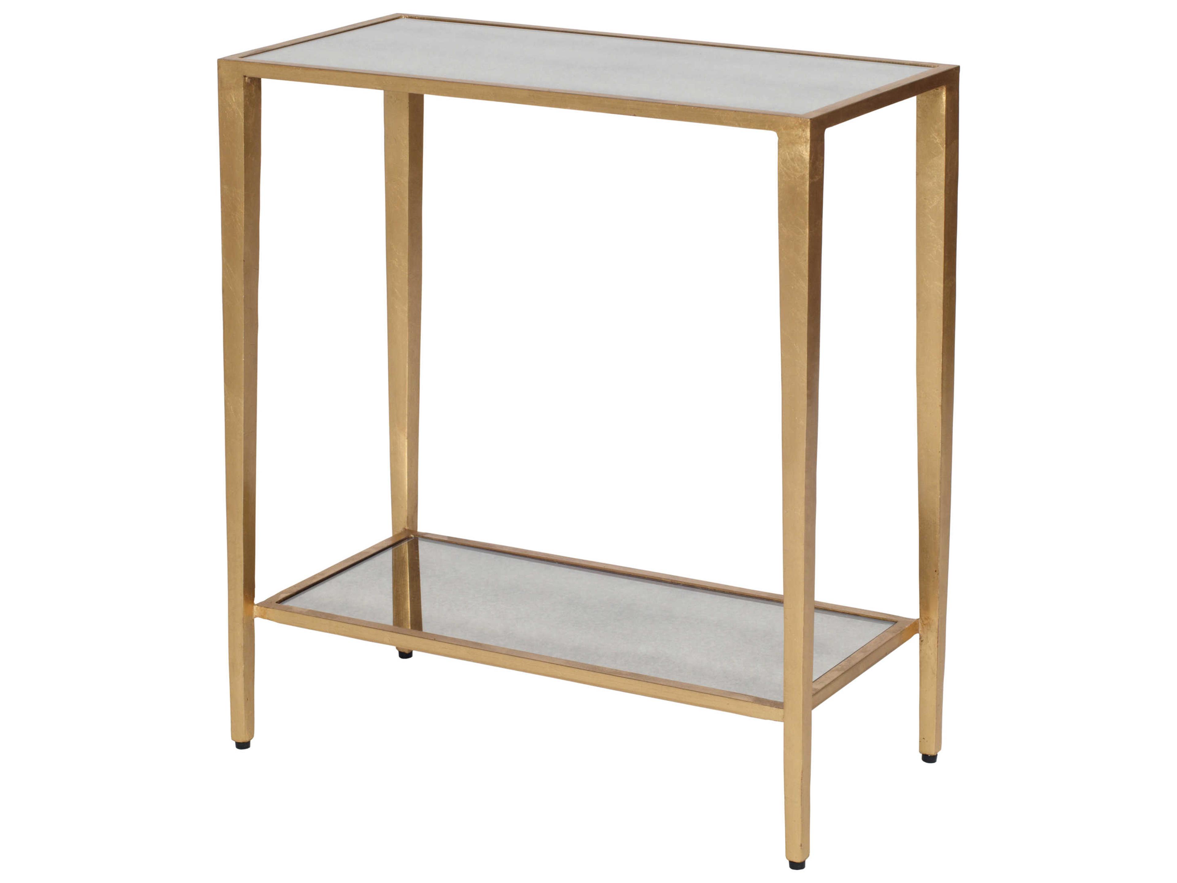 Worlds Away Rectangular Glass End Table