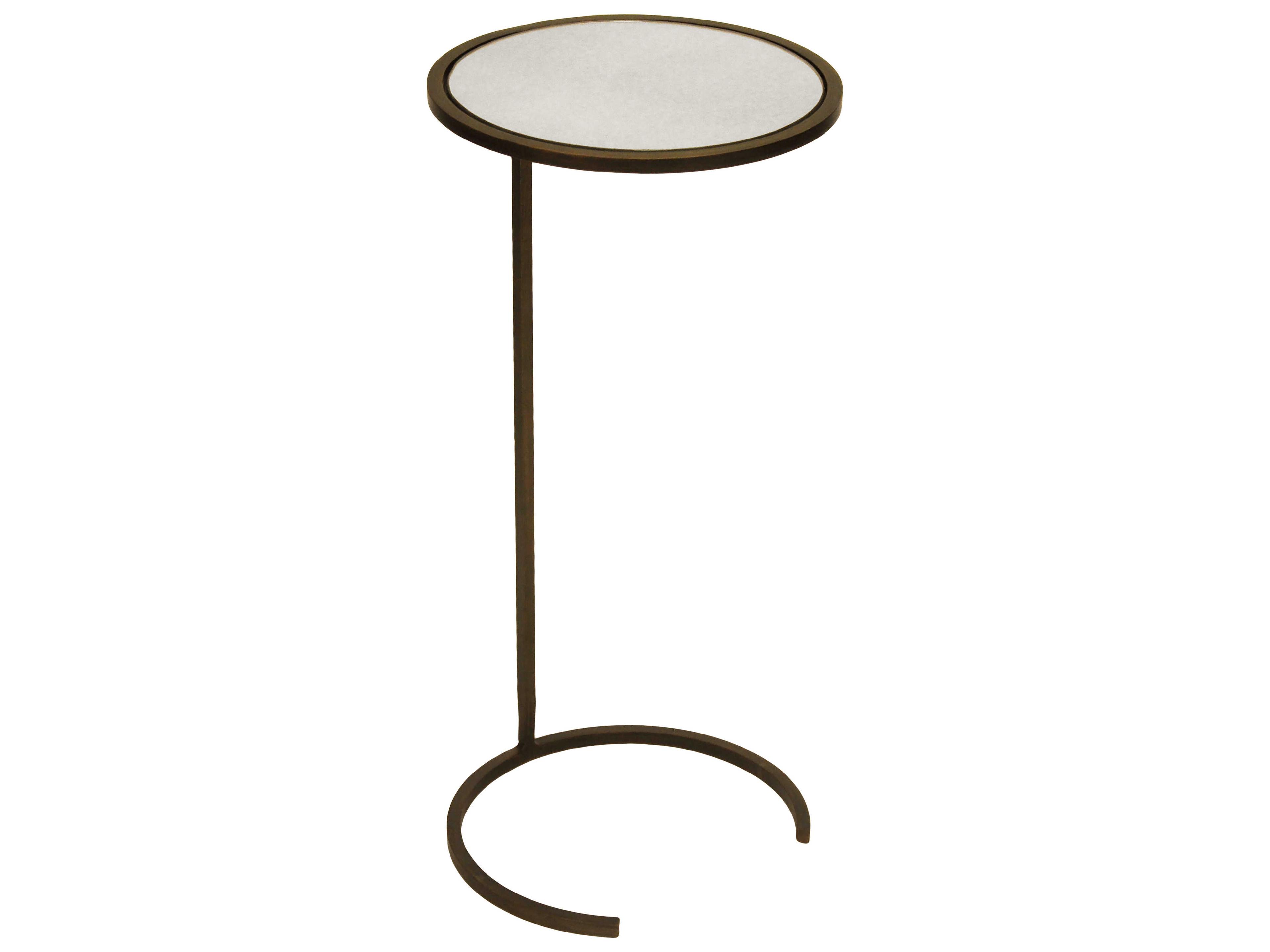 Worlds Away Round Glass End Table