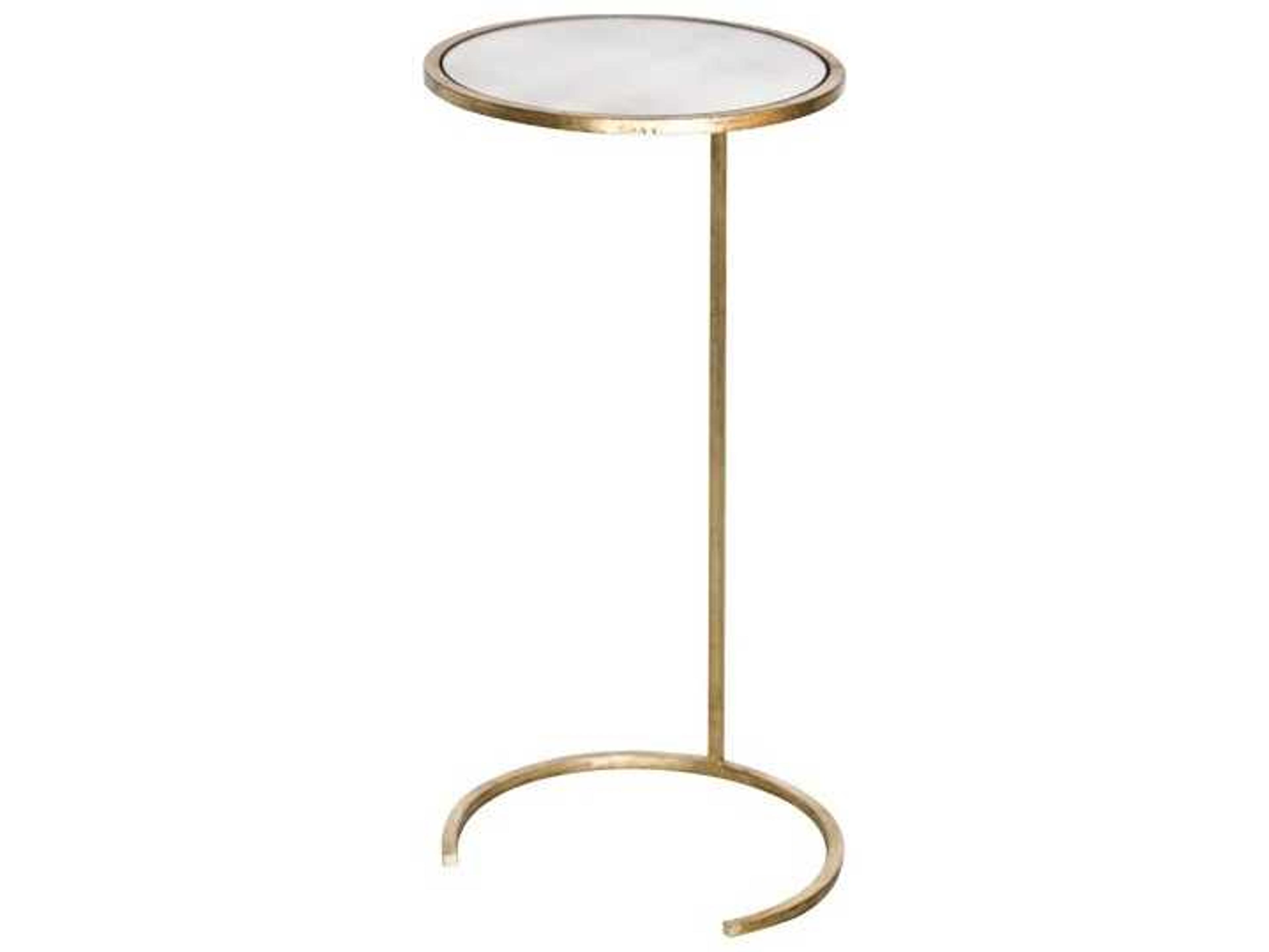 Worlds Away Round Glass End Table
