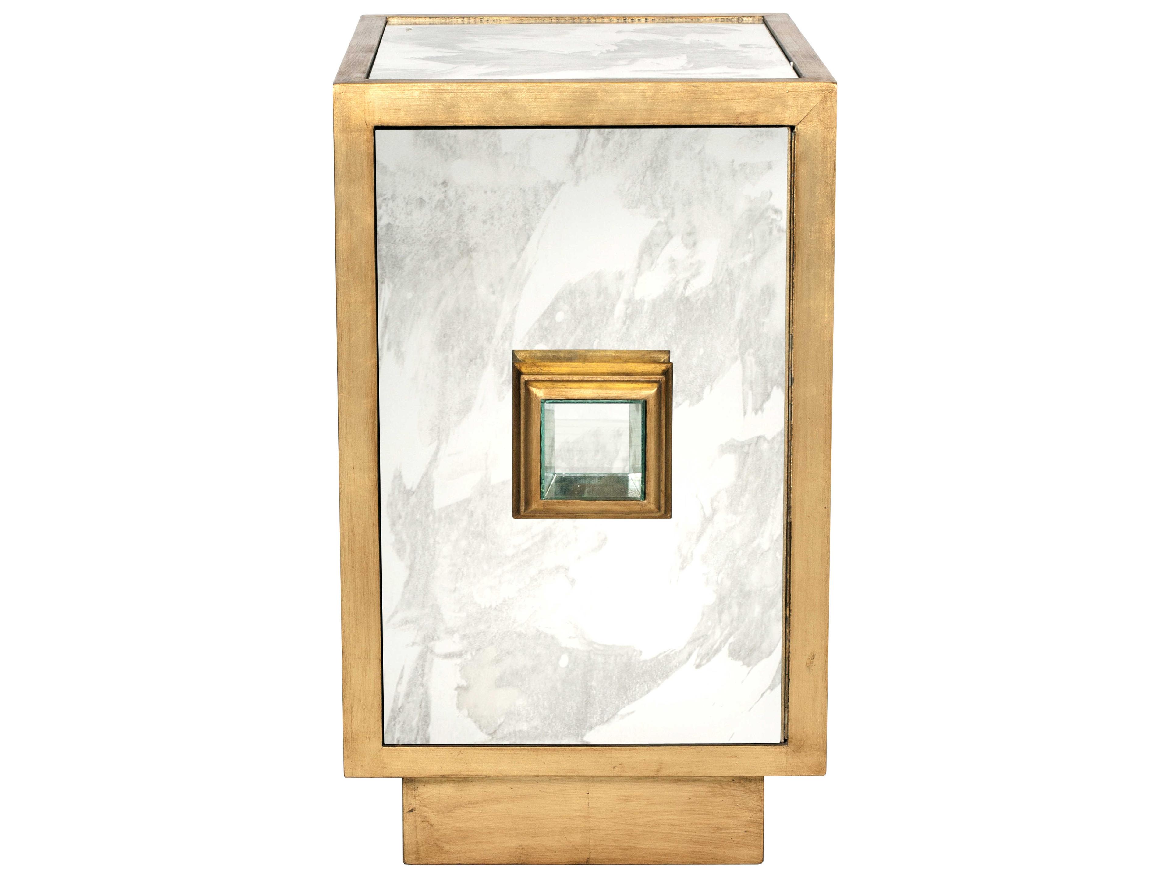 Worlds Away Rectangular Glass End Table