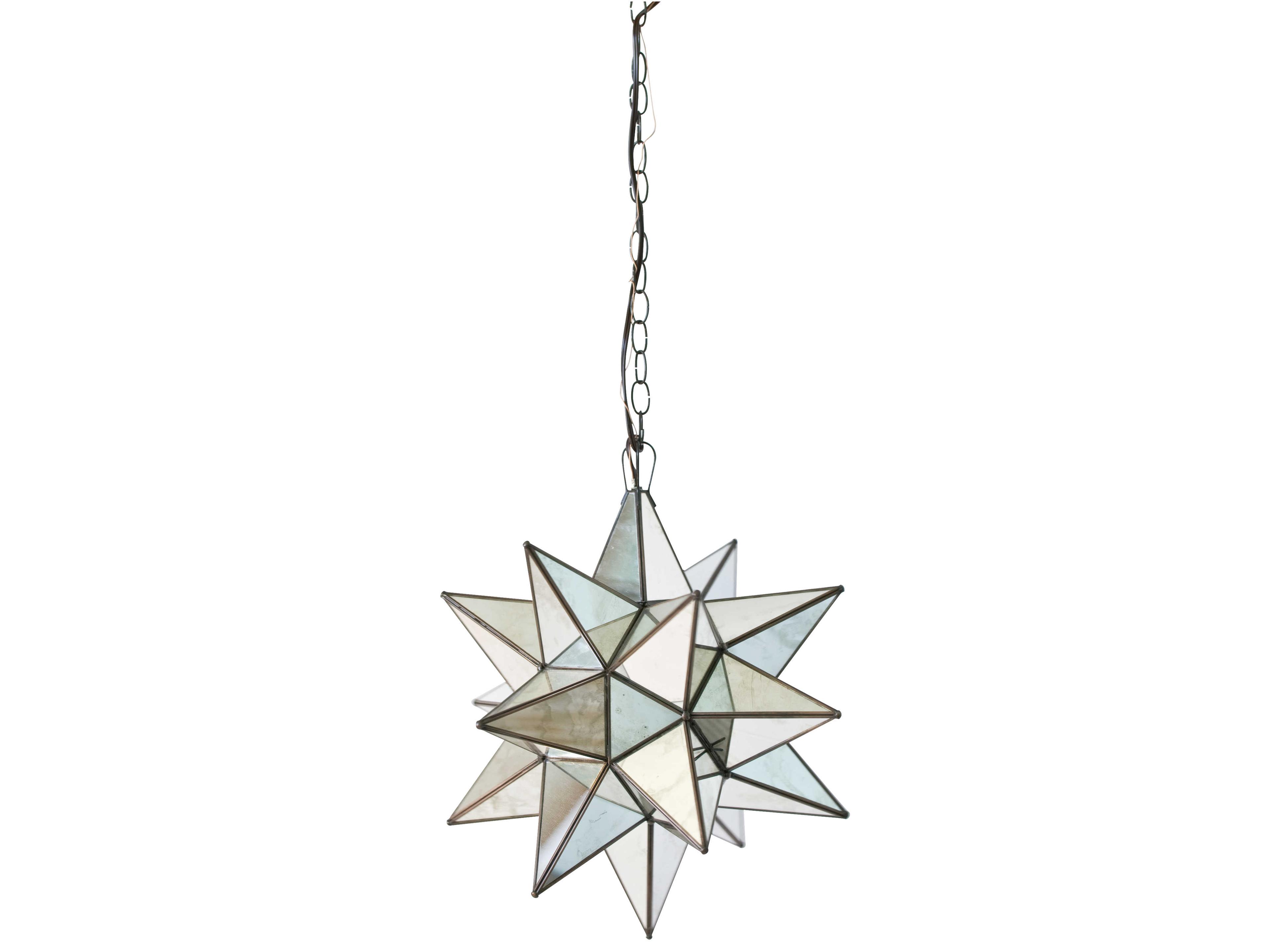 Antique Mirror Brass Glass Geometric Mini Pendant