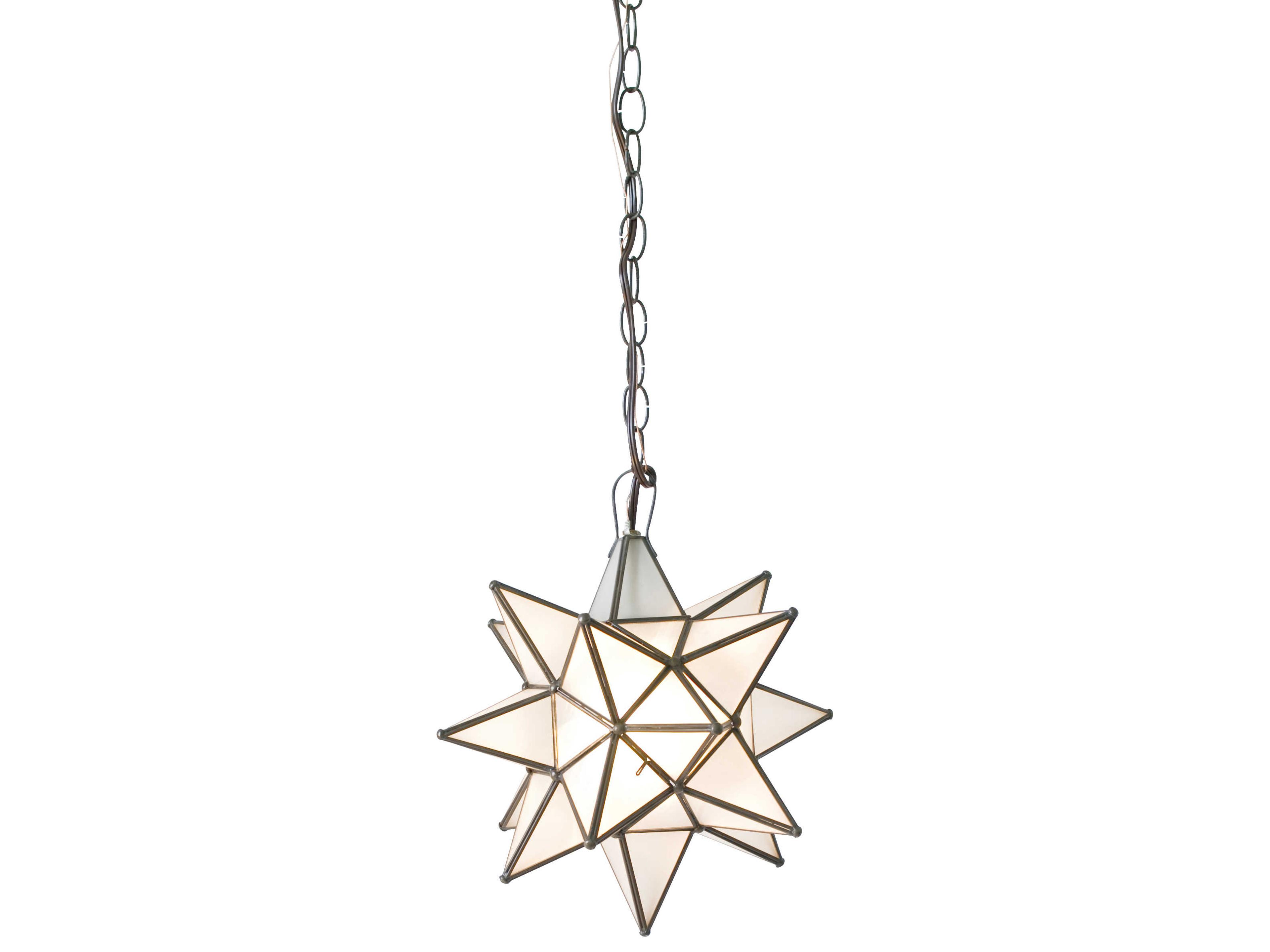 Frosted Antique Brass White Glass Geometric Pendant