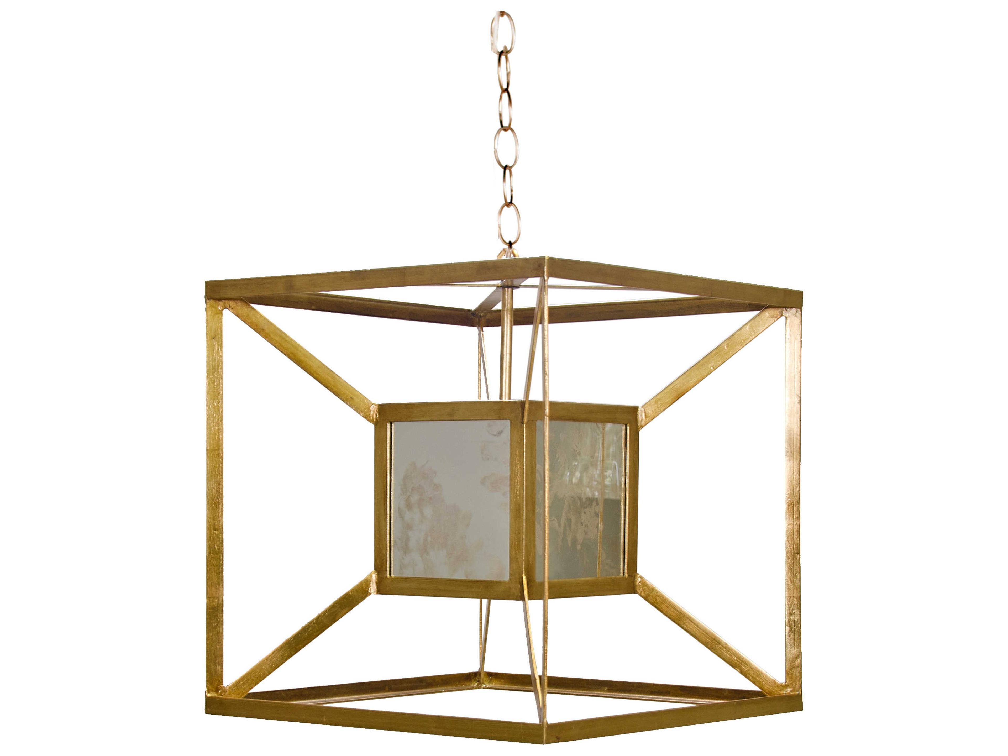 1-Light Gold Glass Geometric Pendant