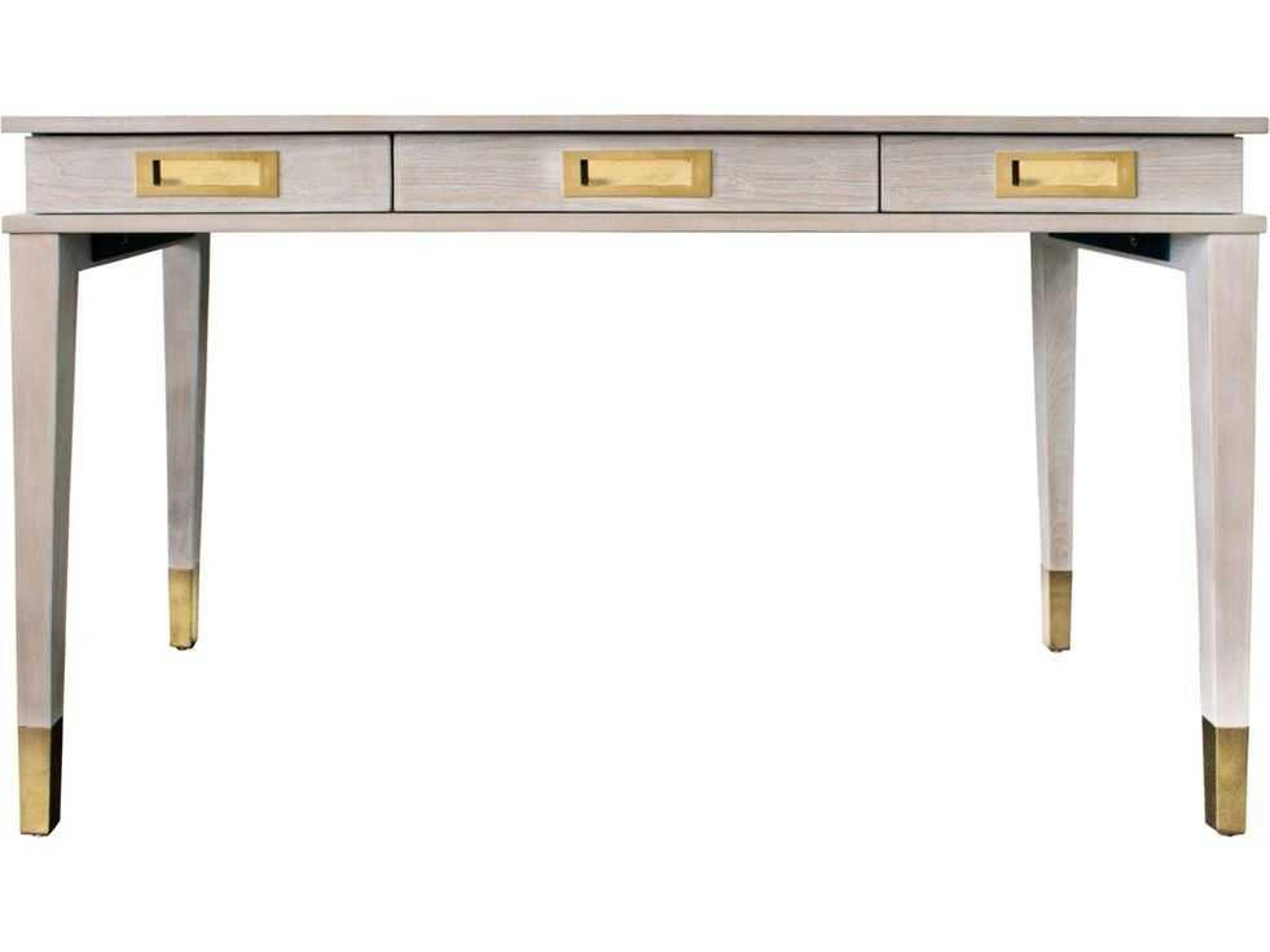 Worlds Away Cerused Oak Brass Gray Wood Secretary Desk