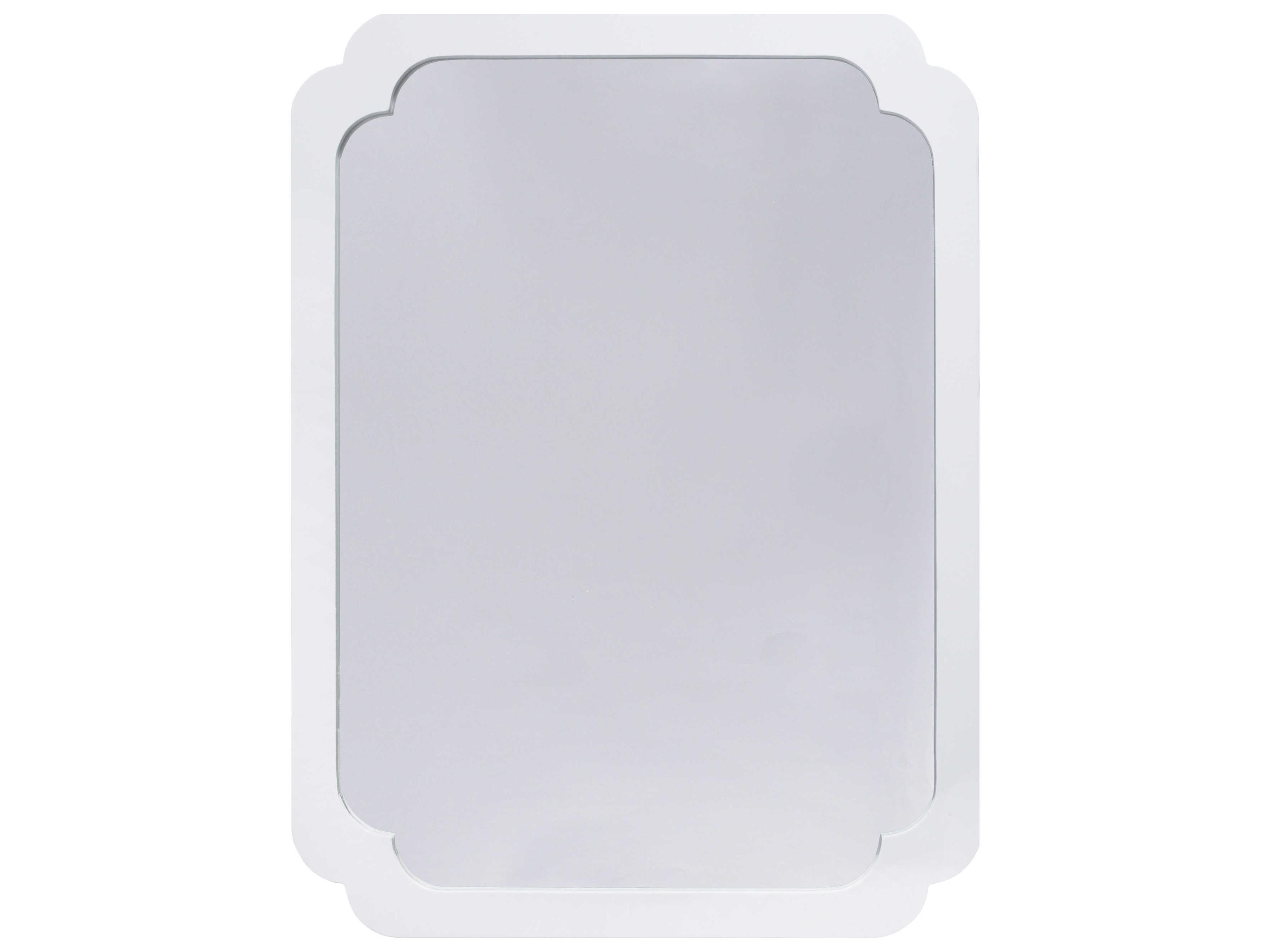 Worlds Away White Lacquer Rectangular Wall Mirror