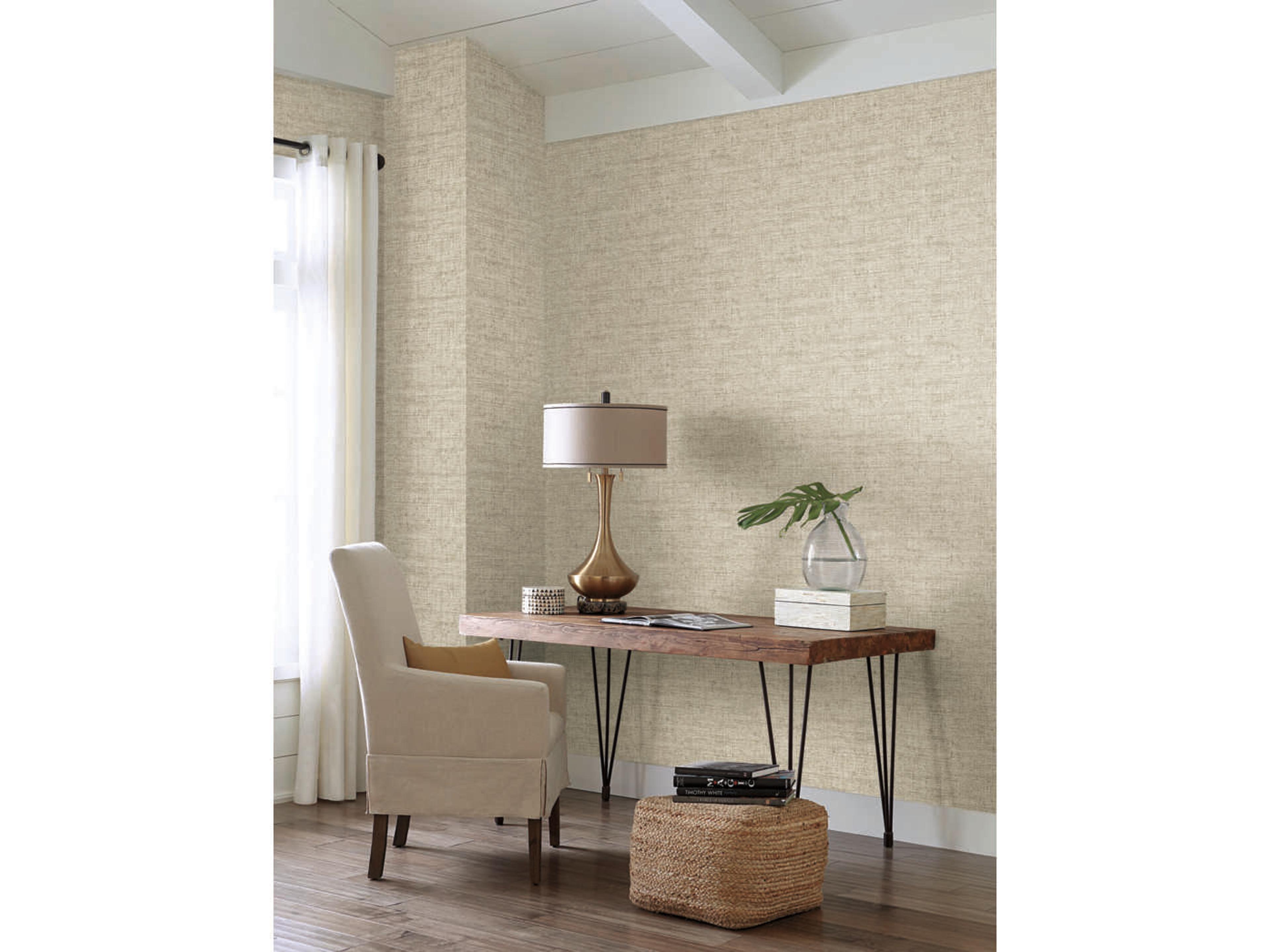 York Wallcoverings Conservatory Beige Papyrus Weave Wallpaper