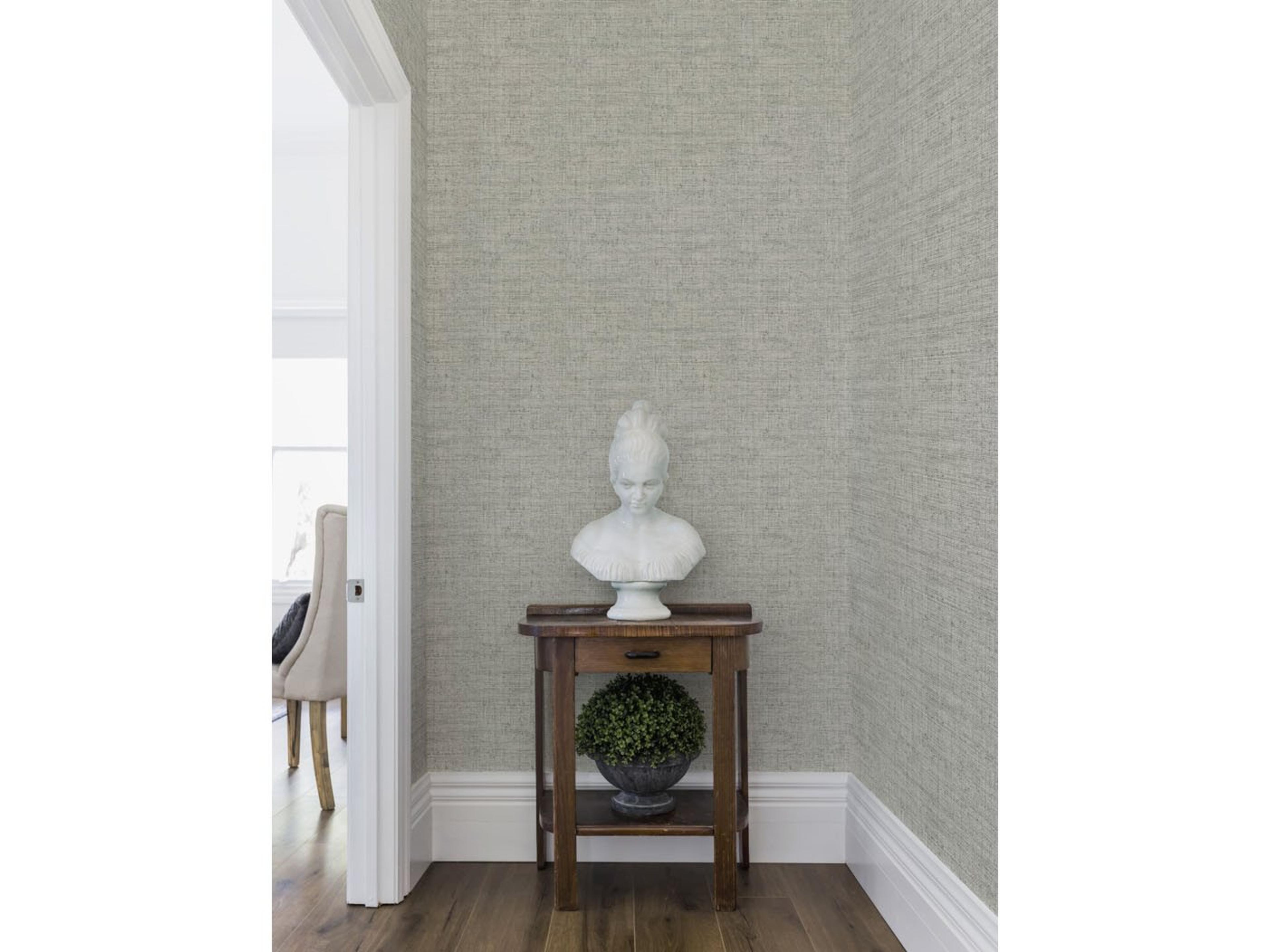 York Wallcoverings Conservatory Light Grey Papyrus Weave Wallpaper