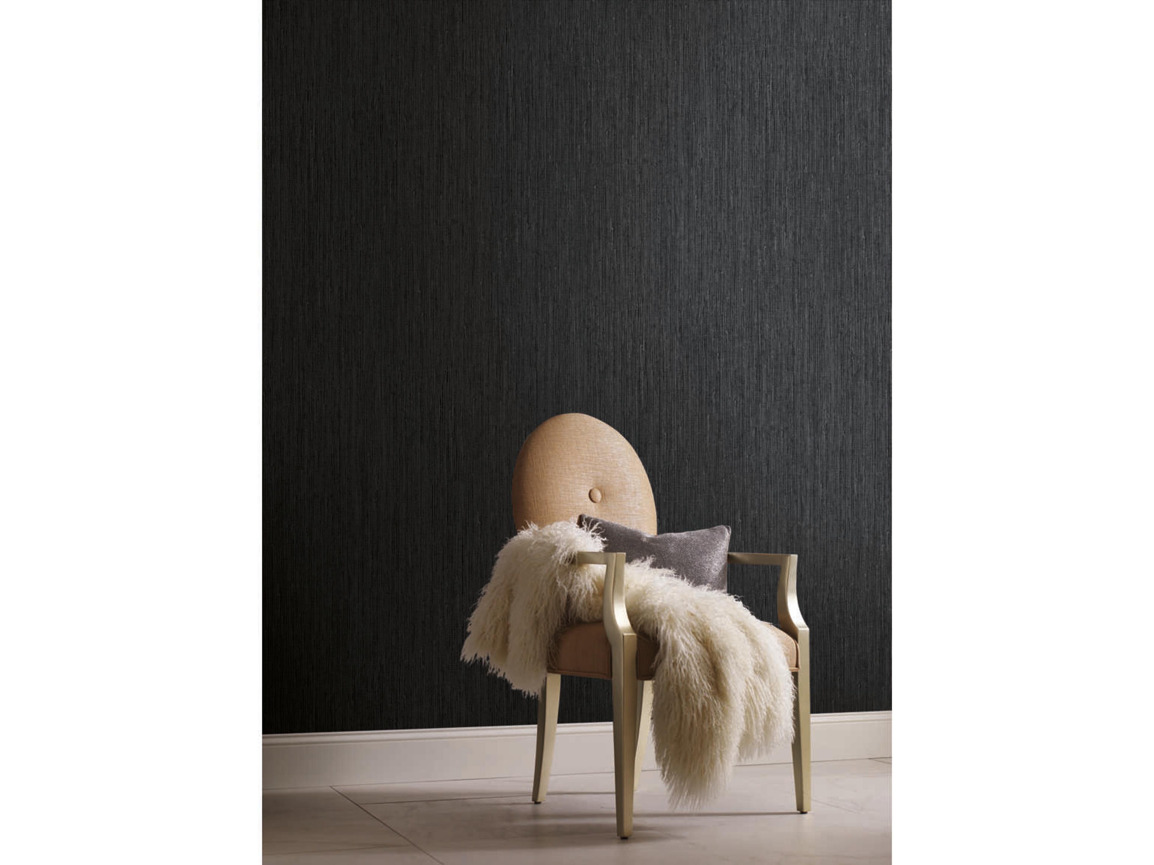 York Wallcoverings Grasscloth Resource Library Black Seagrass Wallpaper