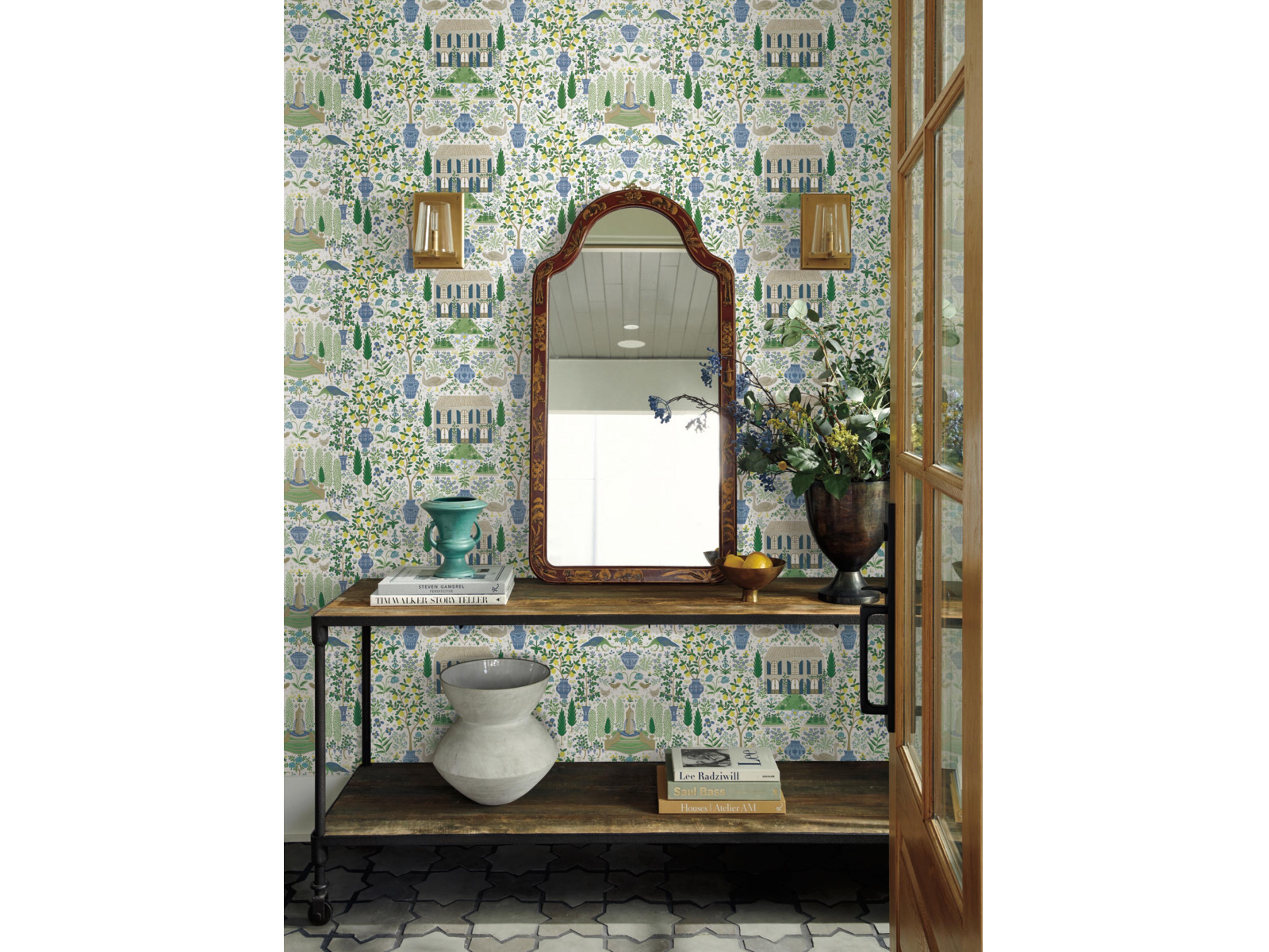 York Wallcoverings Blue / Green Camont Wallpaper