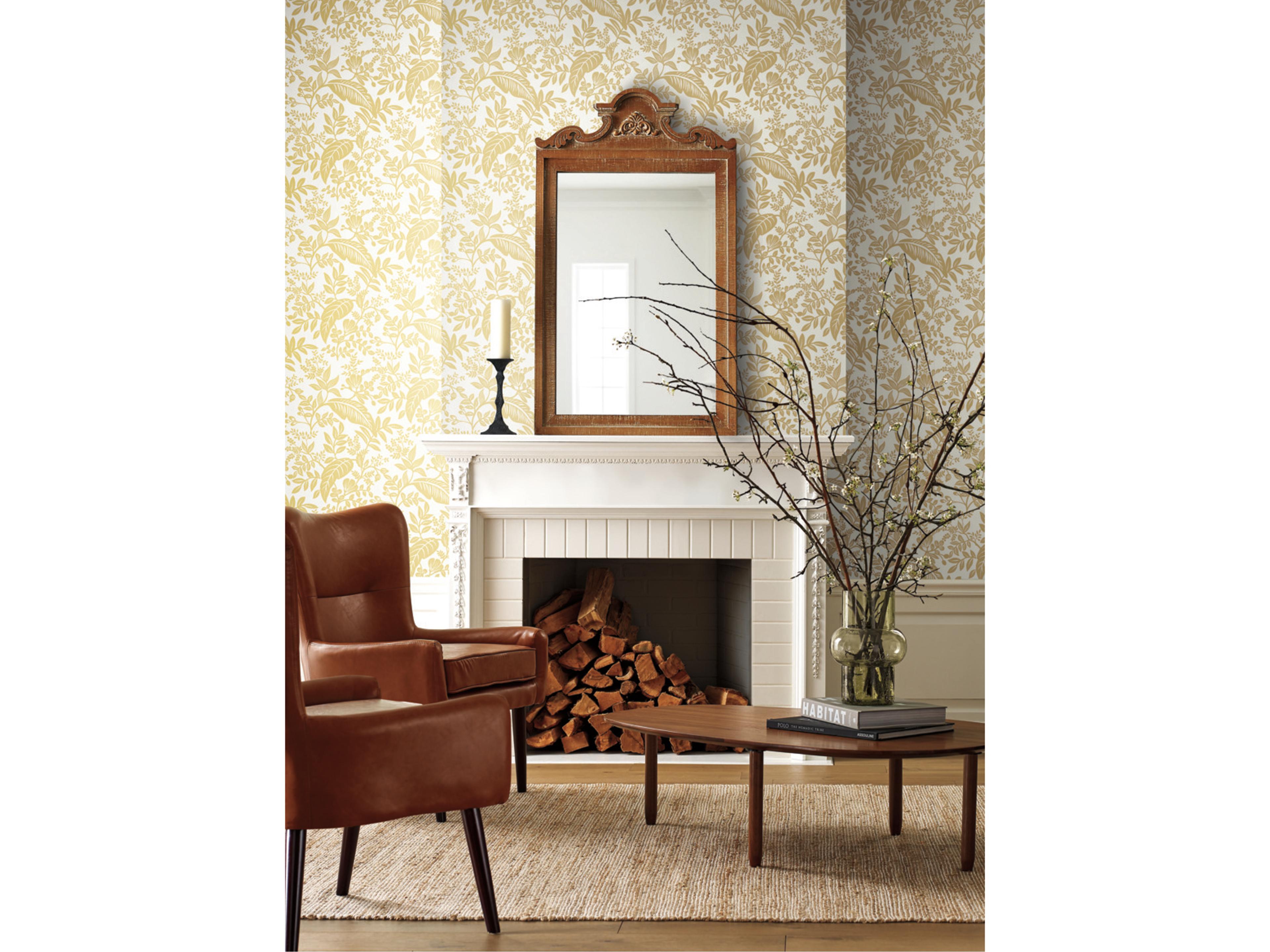 Gold / White Canopy Wallpaper