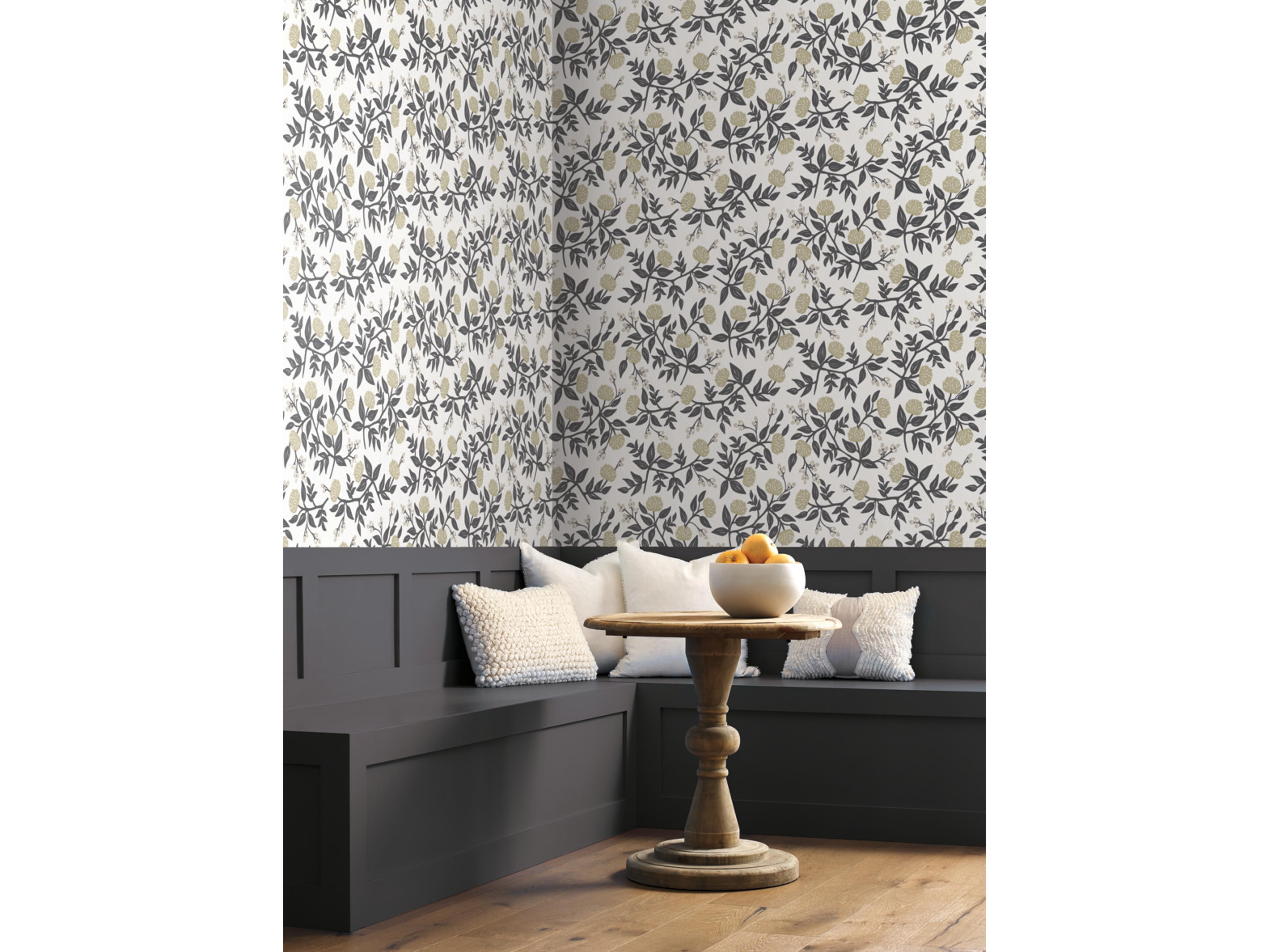 White / Black Peonies Wallpaper