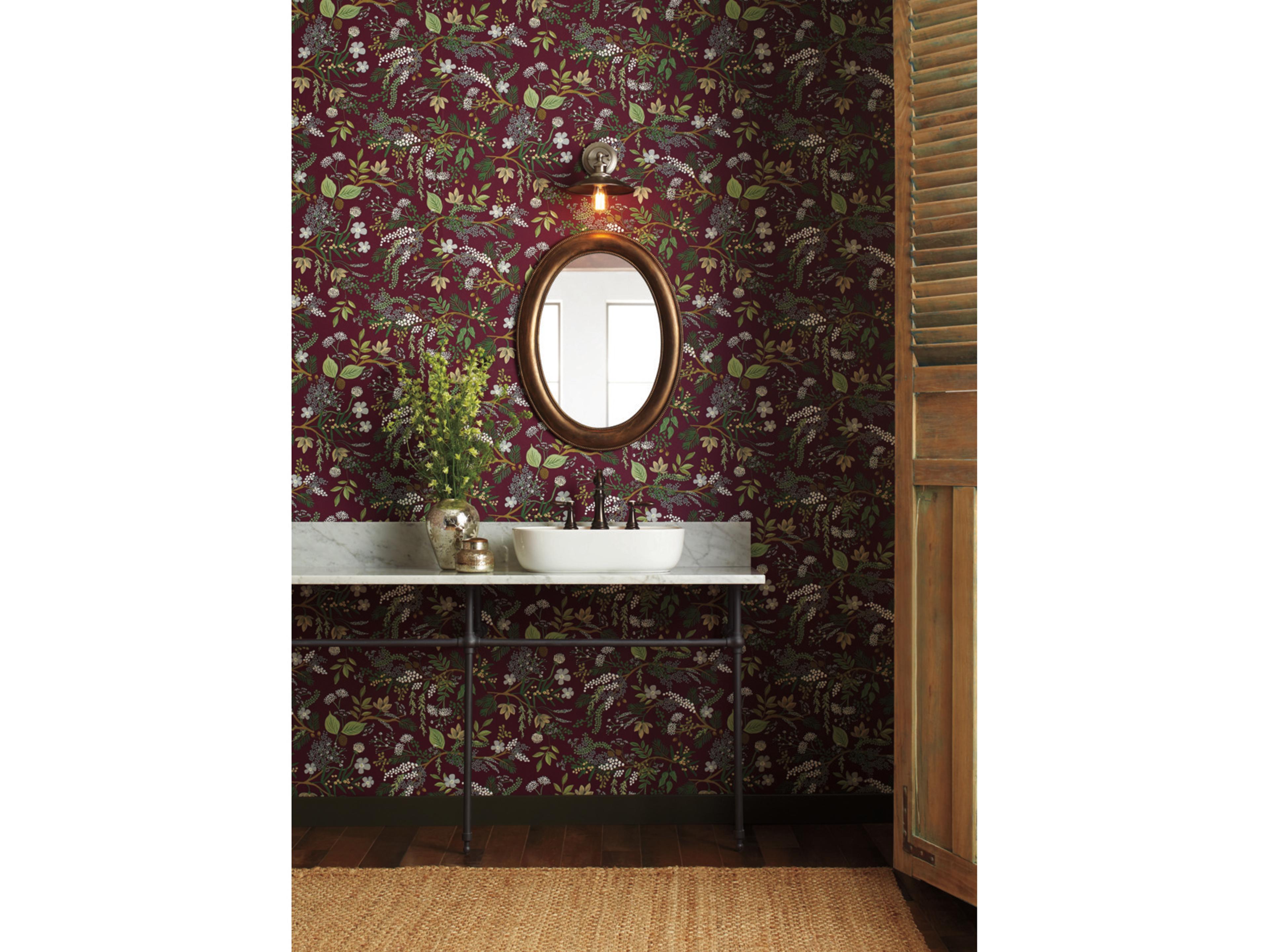 Burgundy Juniper Forest Wallpaper