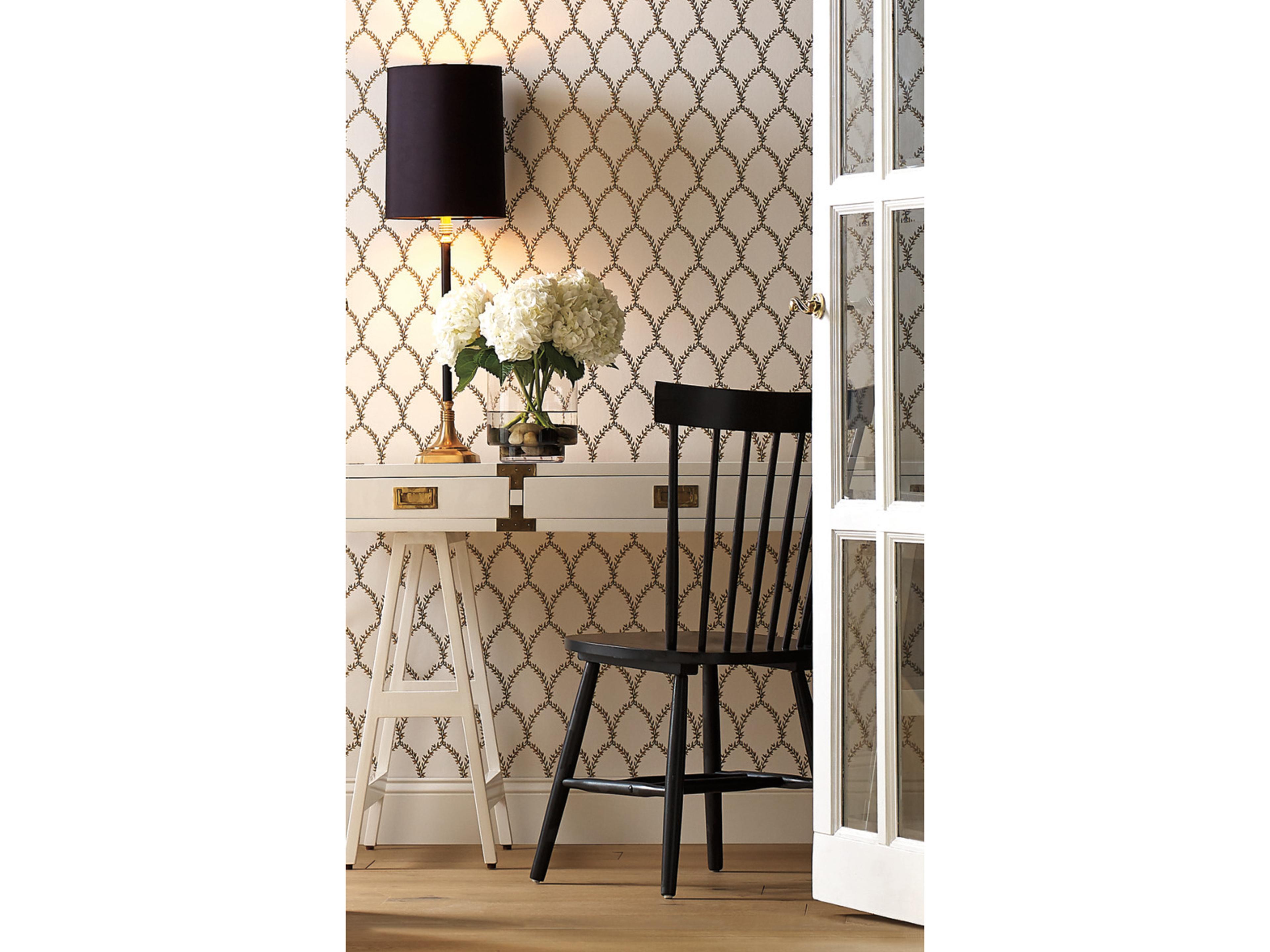 Gold / White Laurel Wallpaper