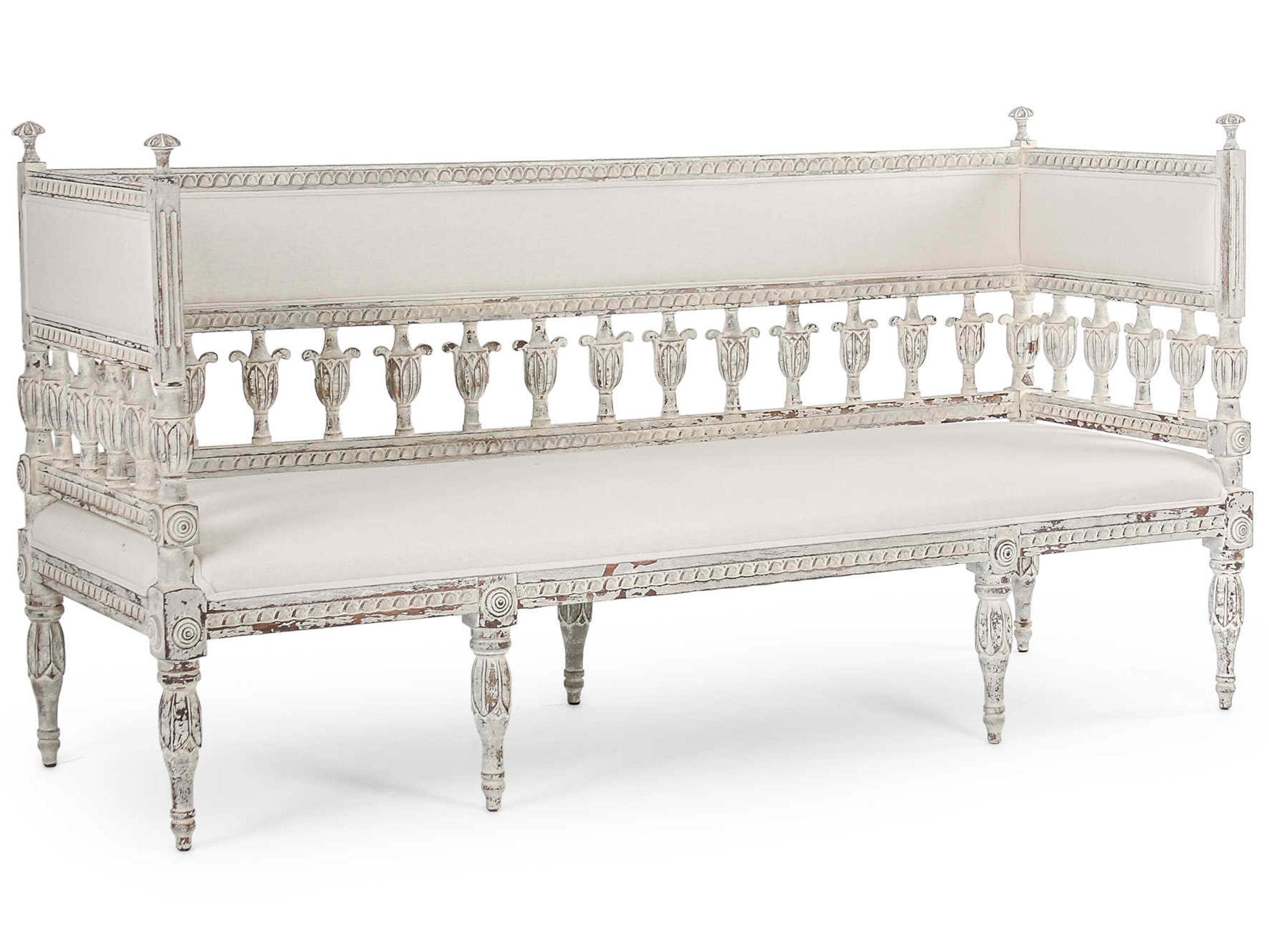 White Upholstered Accent Bench
