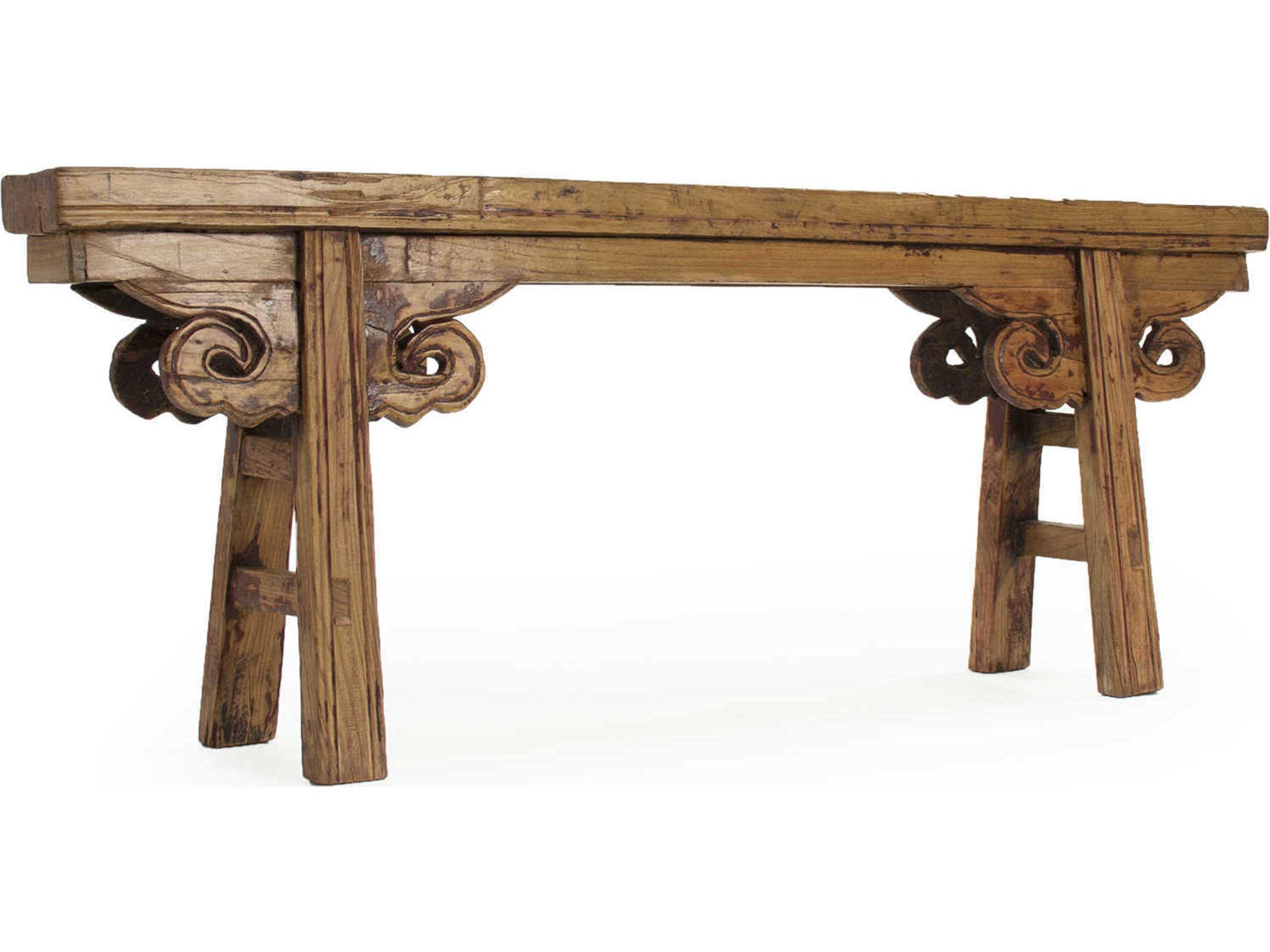 Zentique Distressed Stain Brown Accent Bench