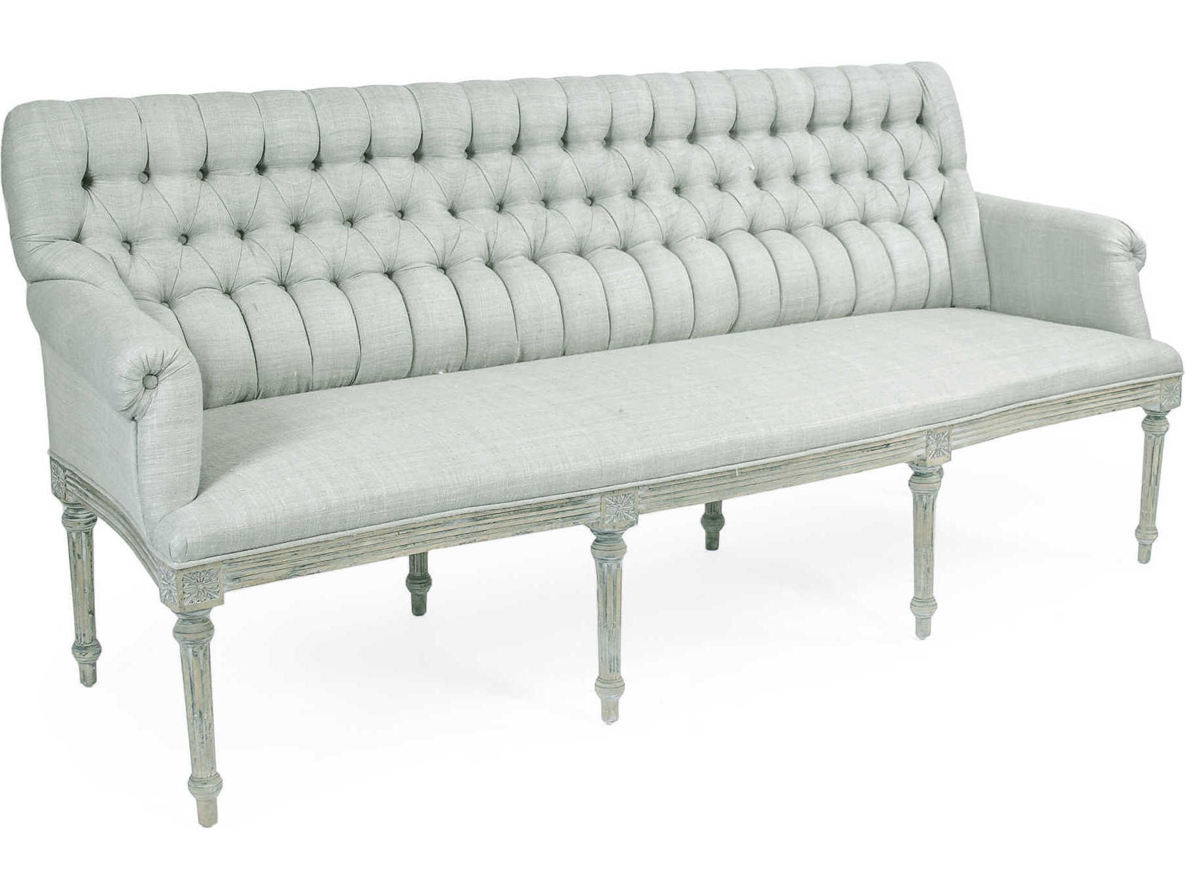 Seafoam Green Raw Silk Upholstered Accent Bench
