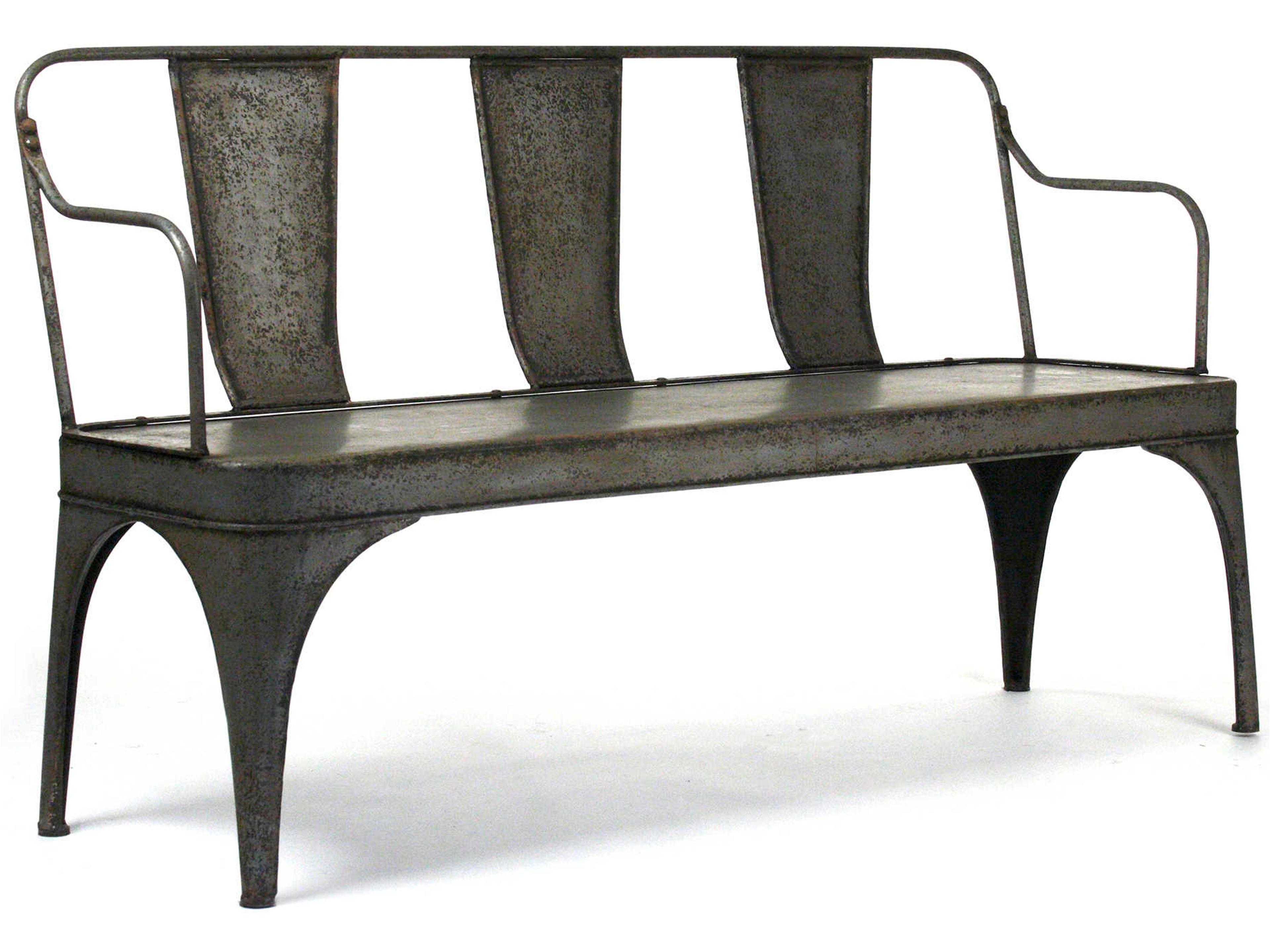 Zentique Rustic Zinc Gray Accent Bench