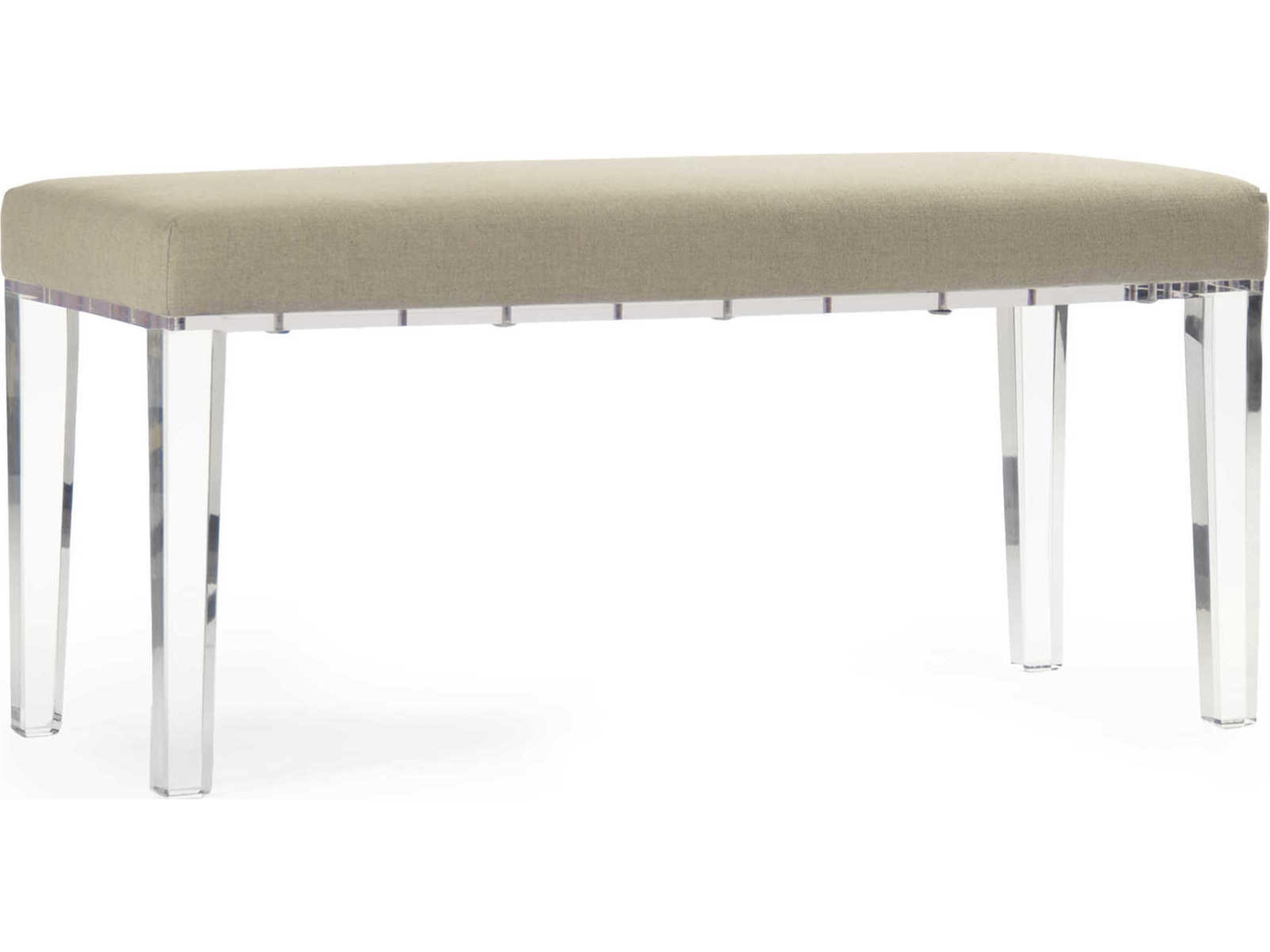 Emma Natural Linen Beige Upholstered Accent Bench