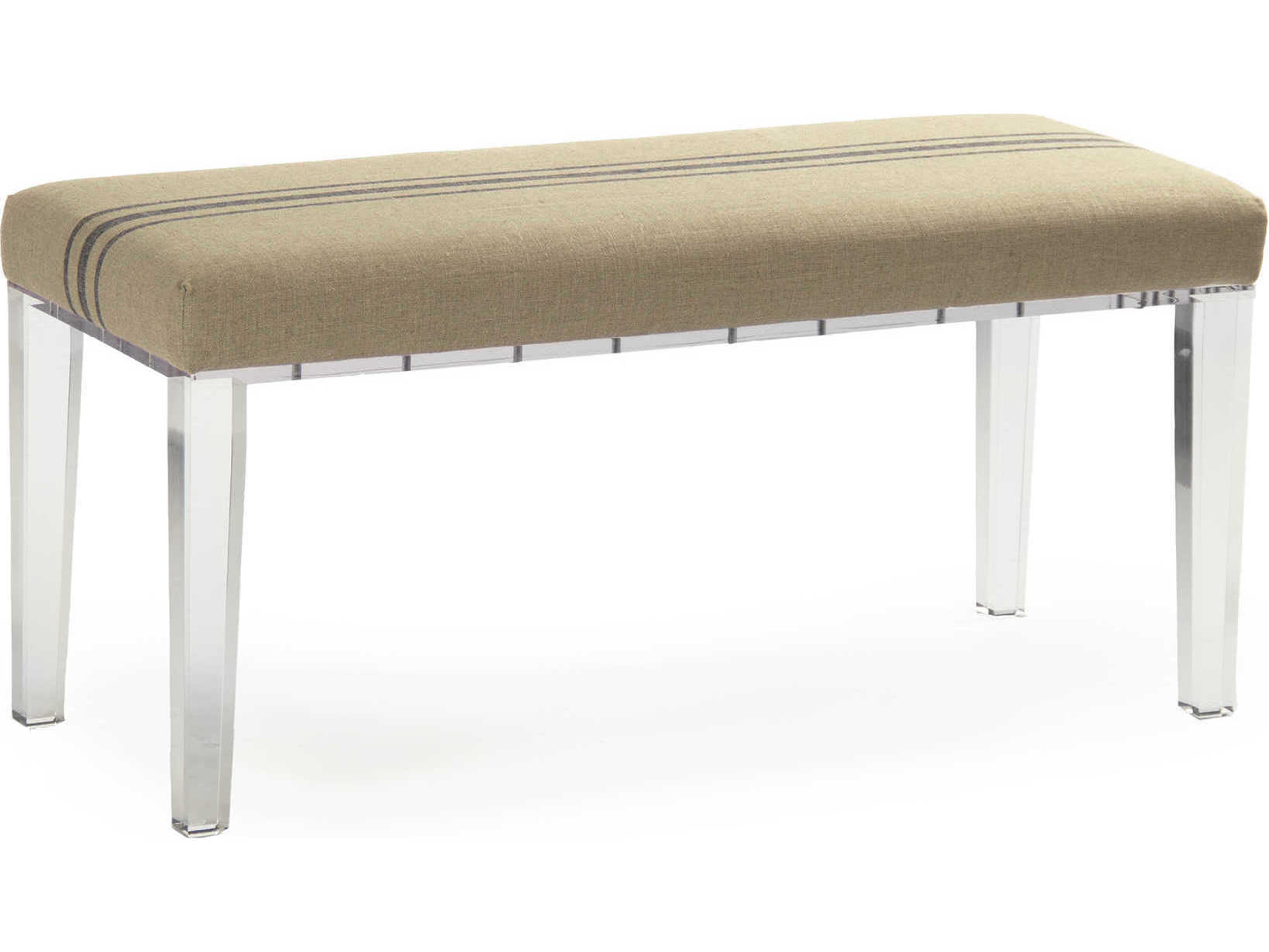 Zentique Emma Beige Upholstered Accent Bench
