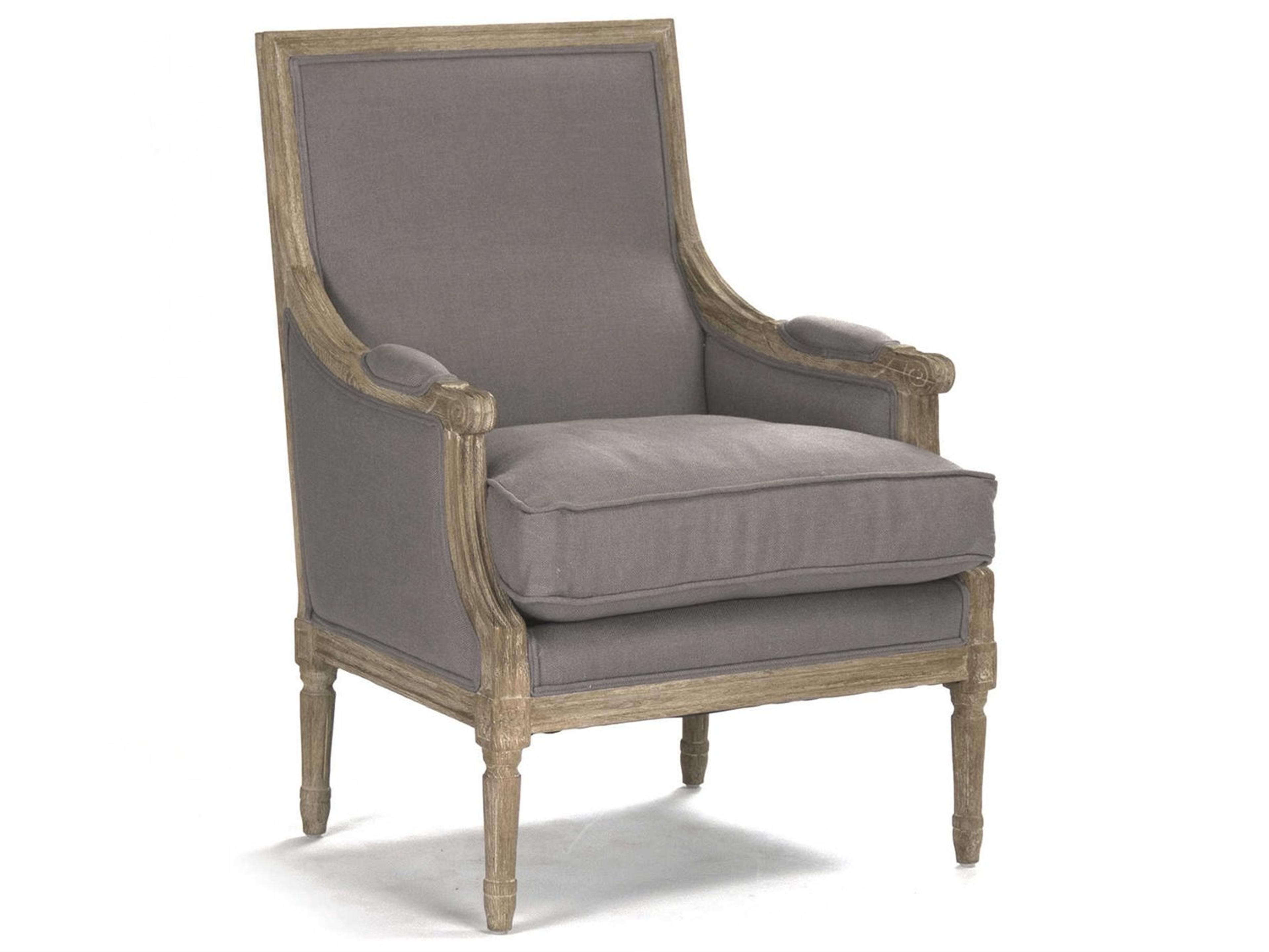 Louis Gray Fabric Accent Chair
