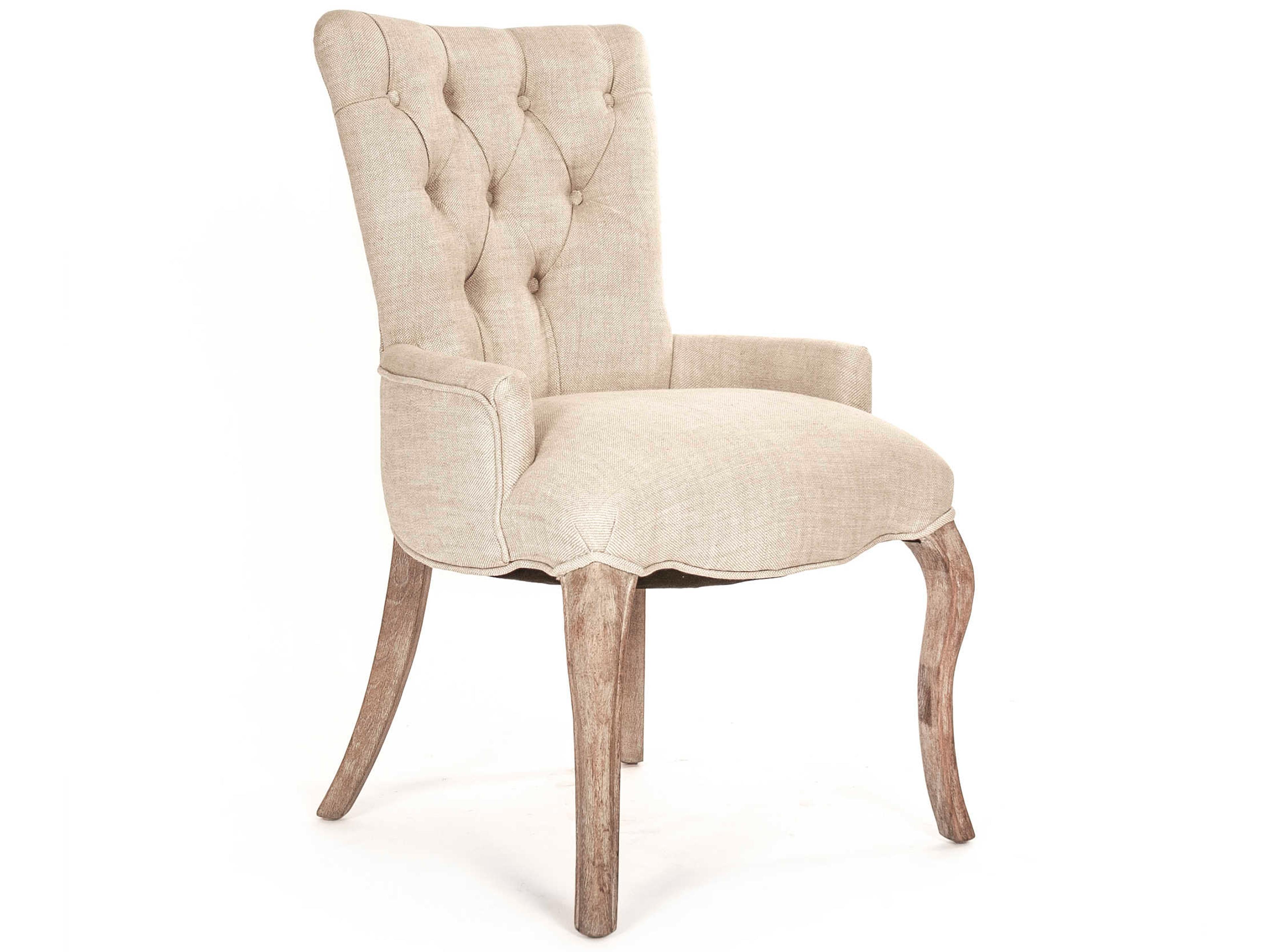 Zentique Cream Fabric Tufted Accent Chair