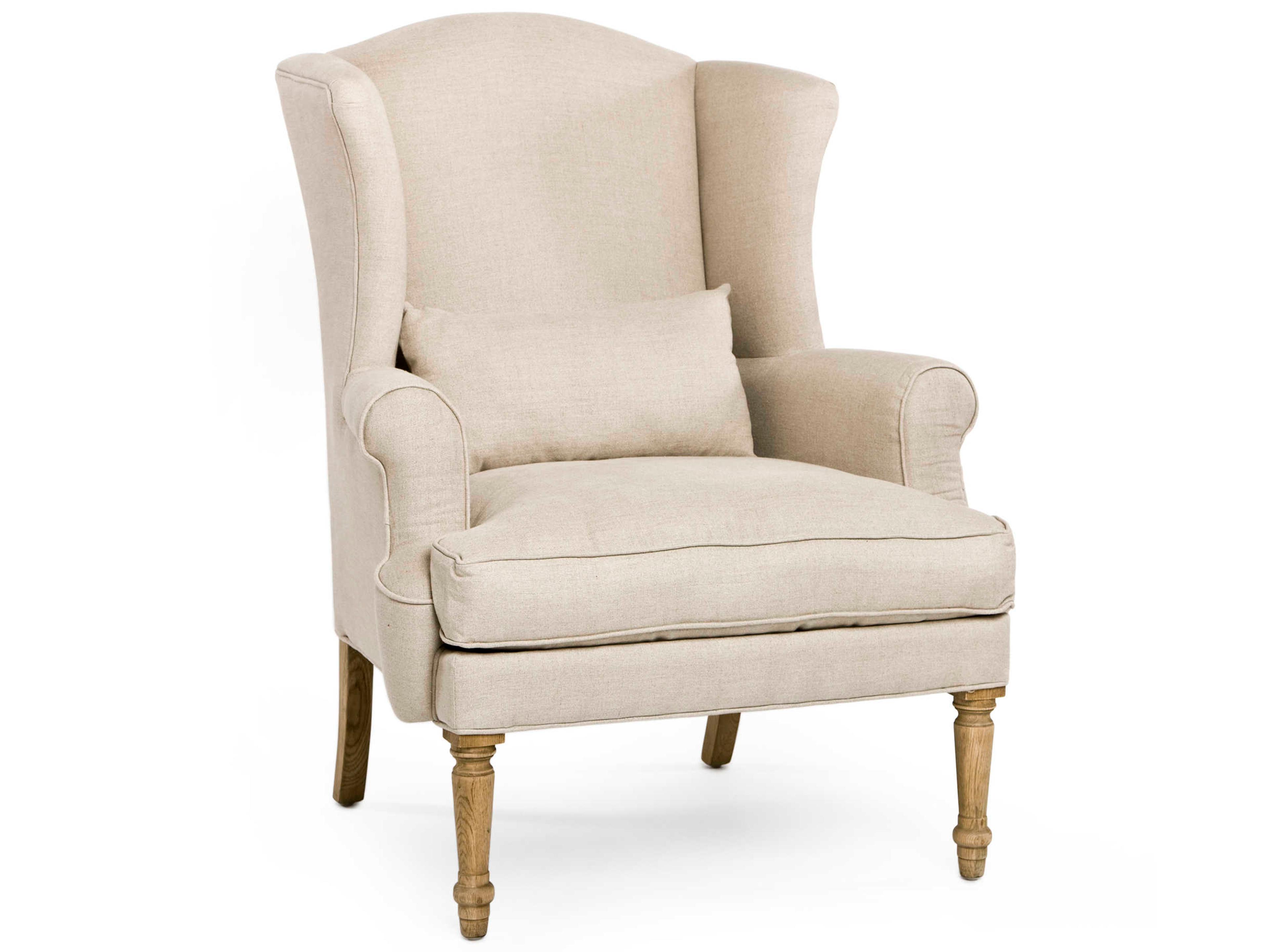 Zentique Cream Fabric Accent Chair