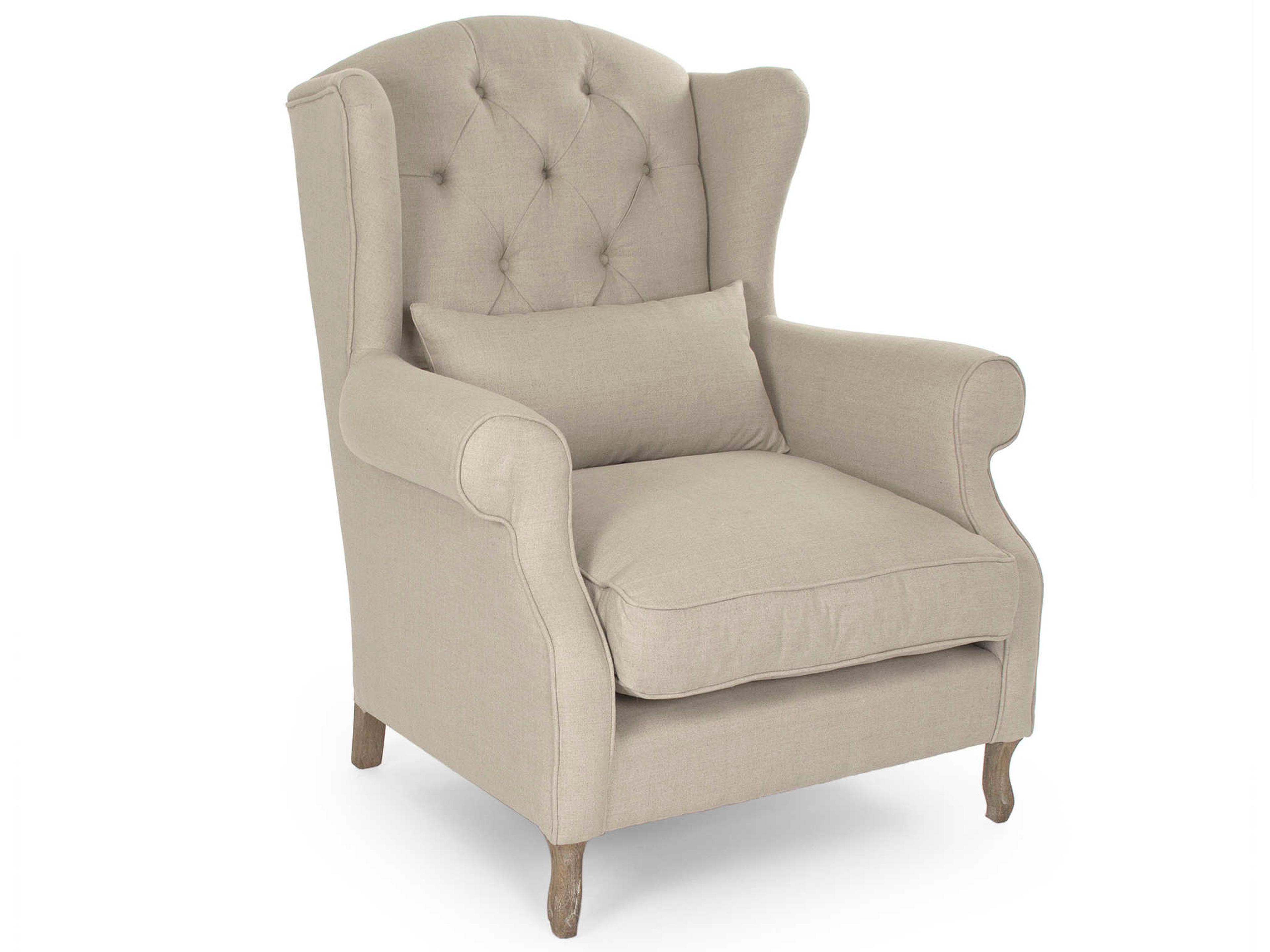 Zentique Beige Fabric Accent Chair