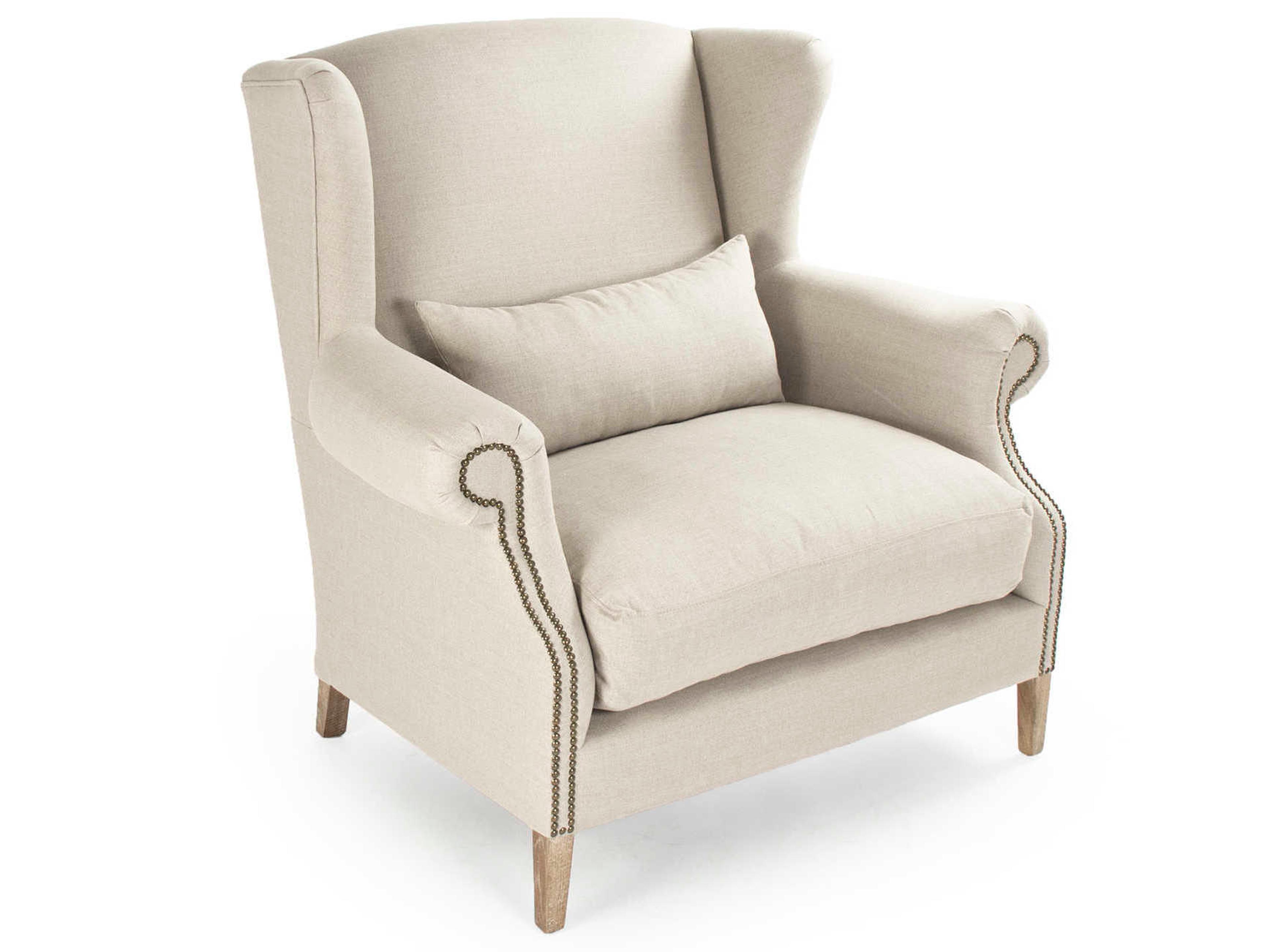 Zentique Cream Fabric Accent Chair