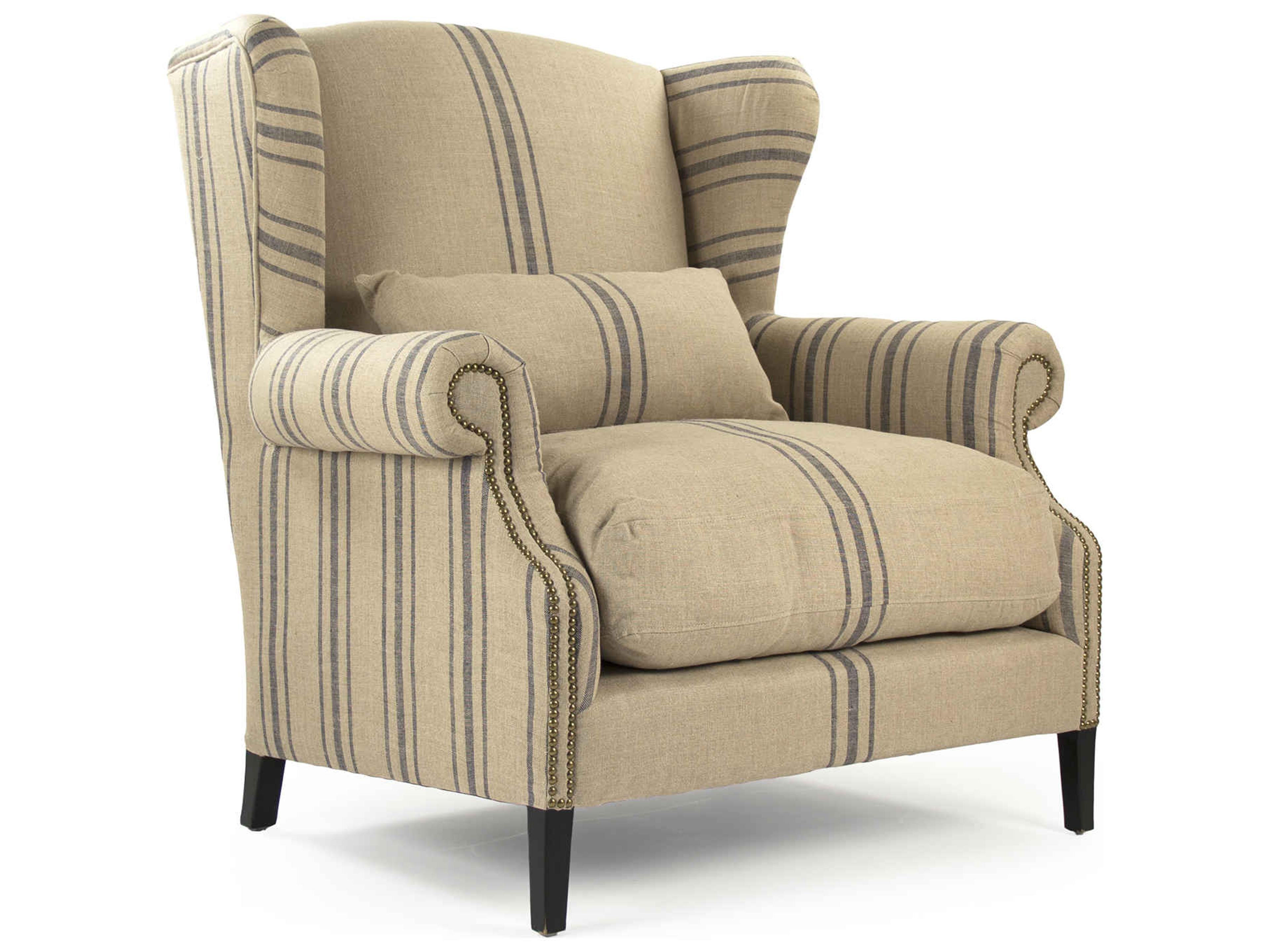 Zentique Blue Fabric Accent Chair