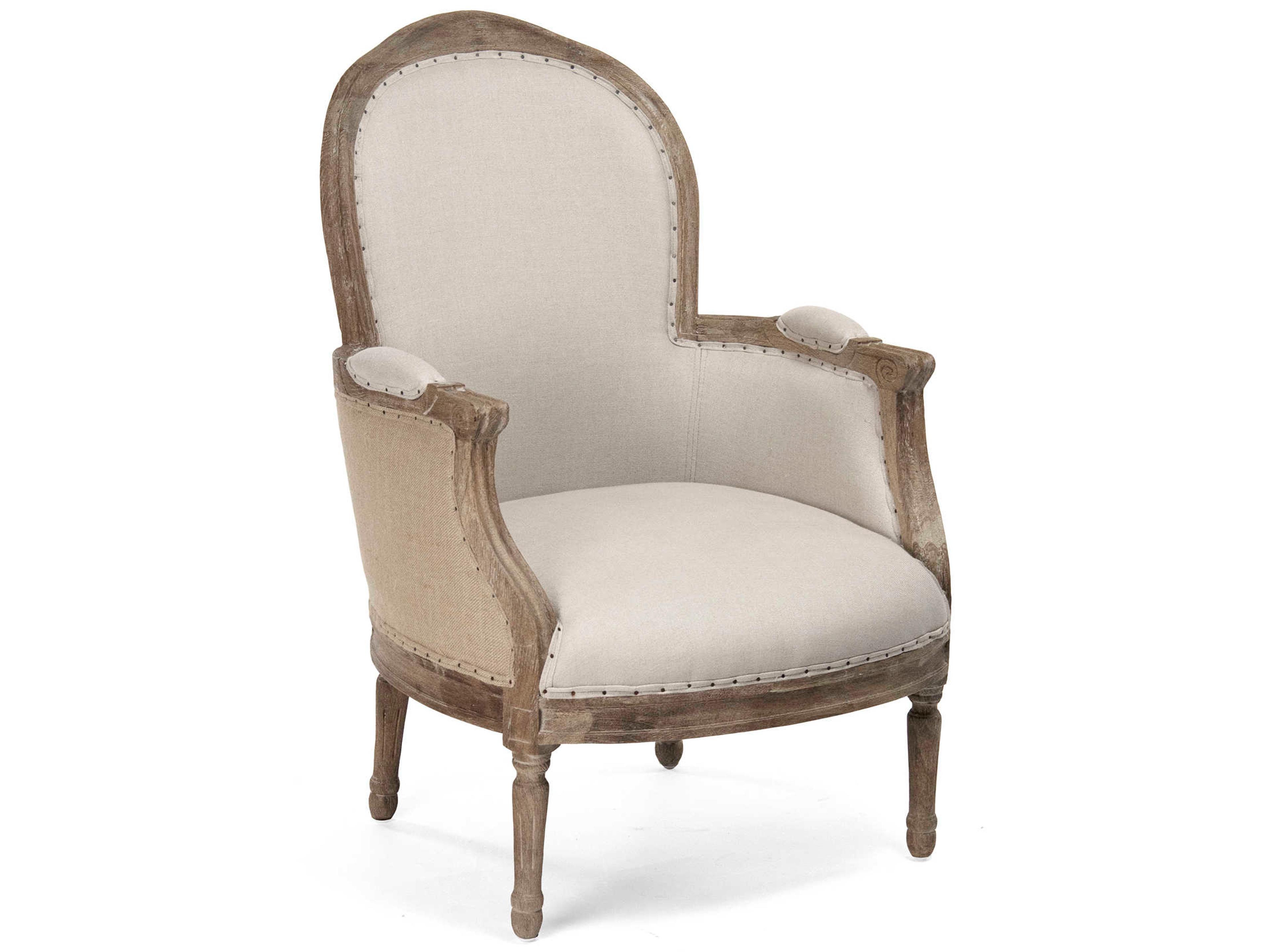 Cream Fabric Accent Chair
