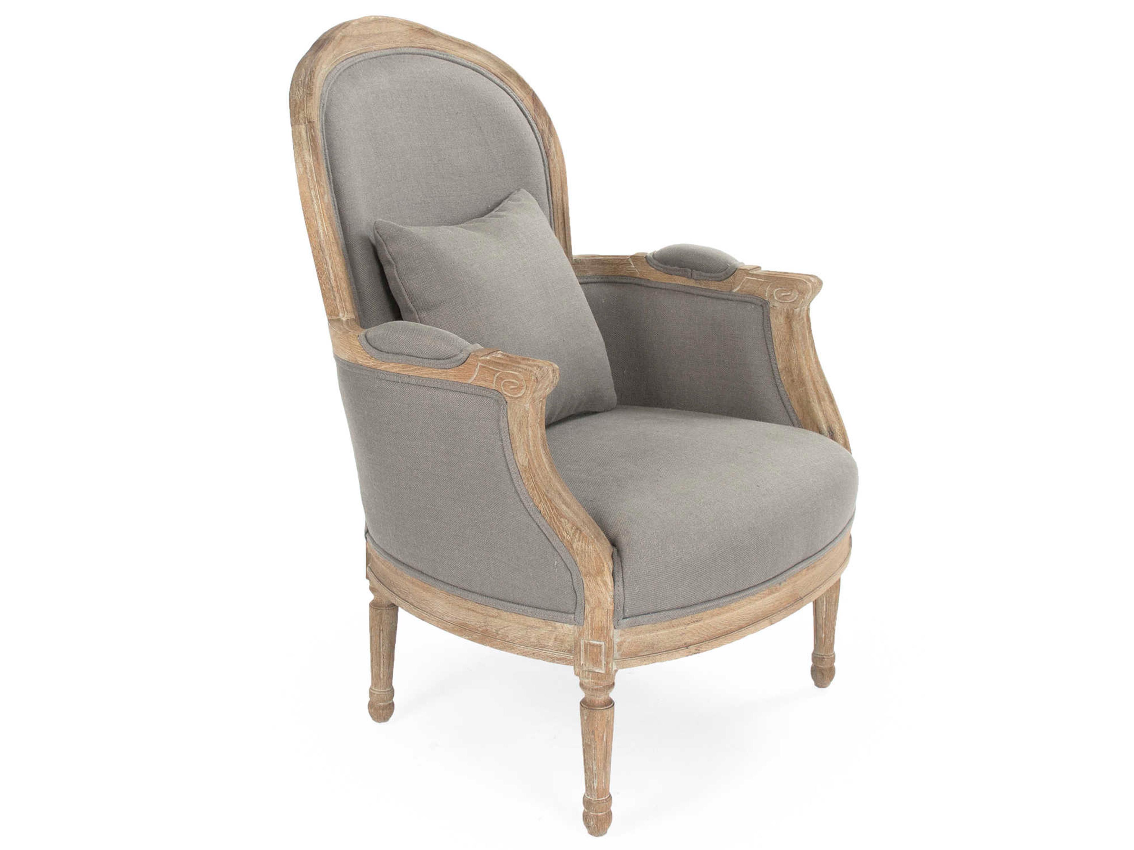Gray Fabric Accent Chair