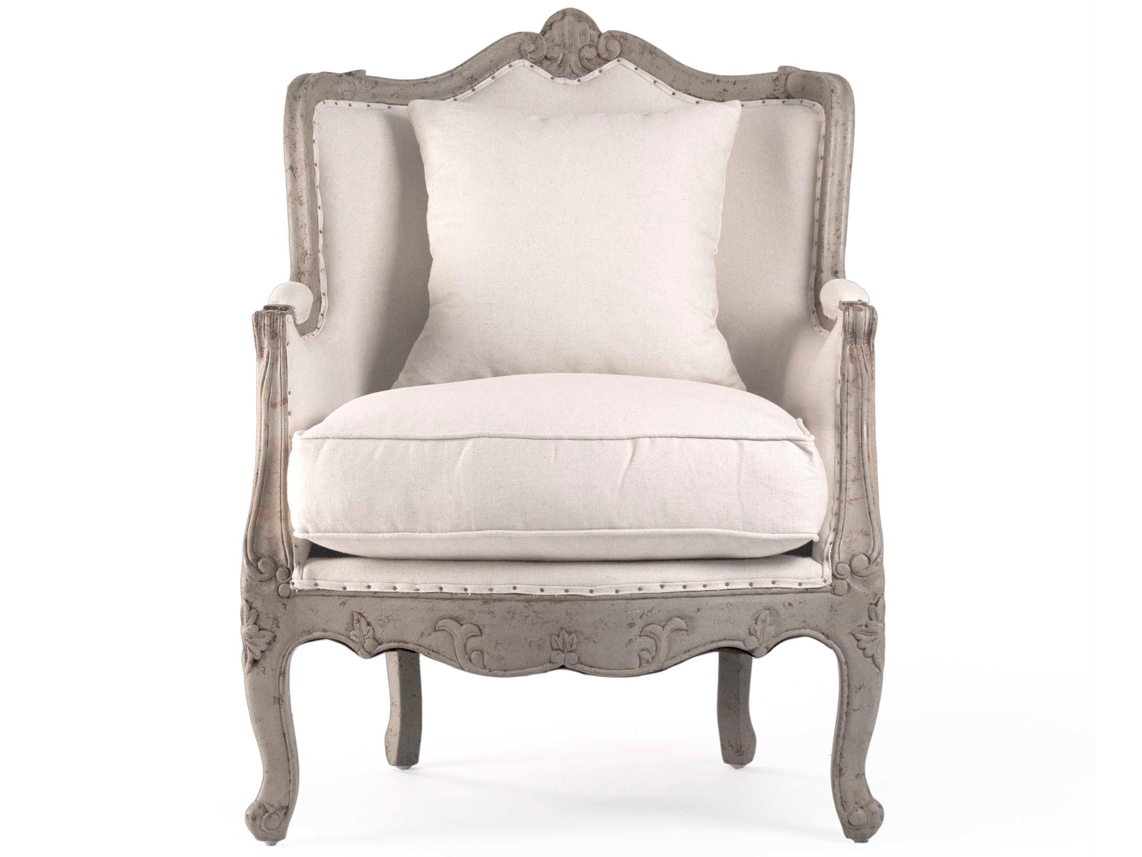 Cream Fabric Accent Chair