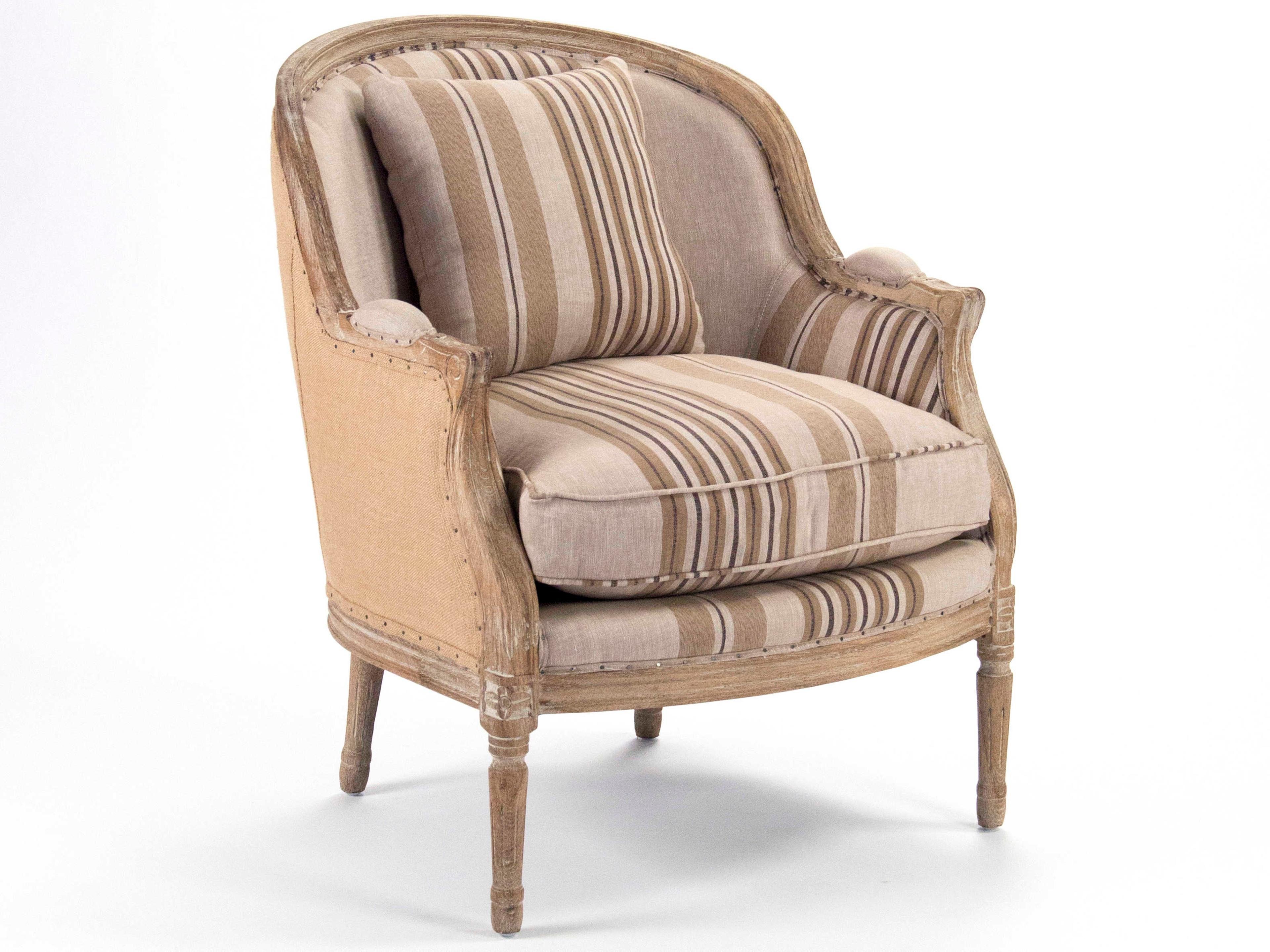 Brown Fabric Accent Chair