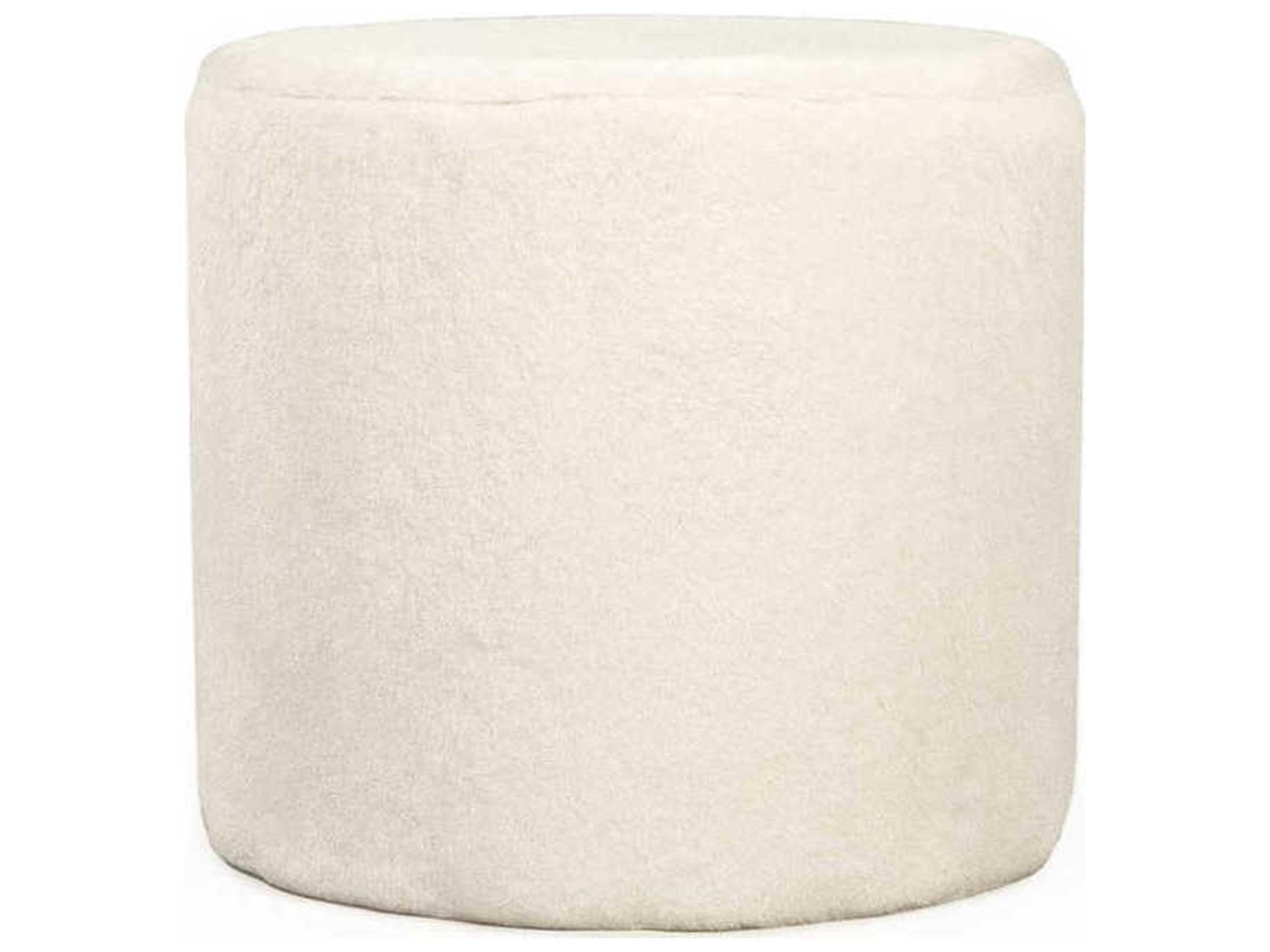 Zentique White Faux Upholstered Accent Stool