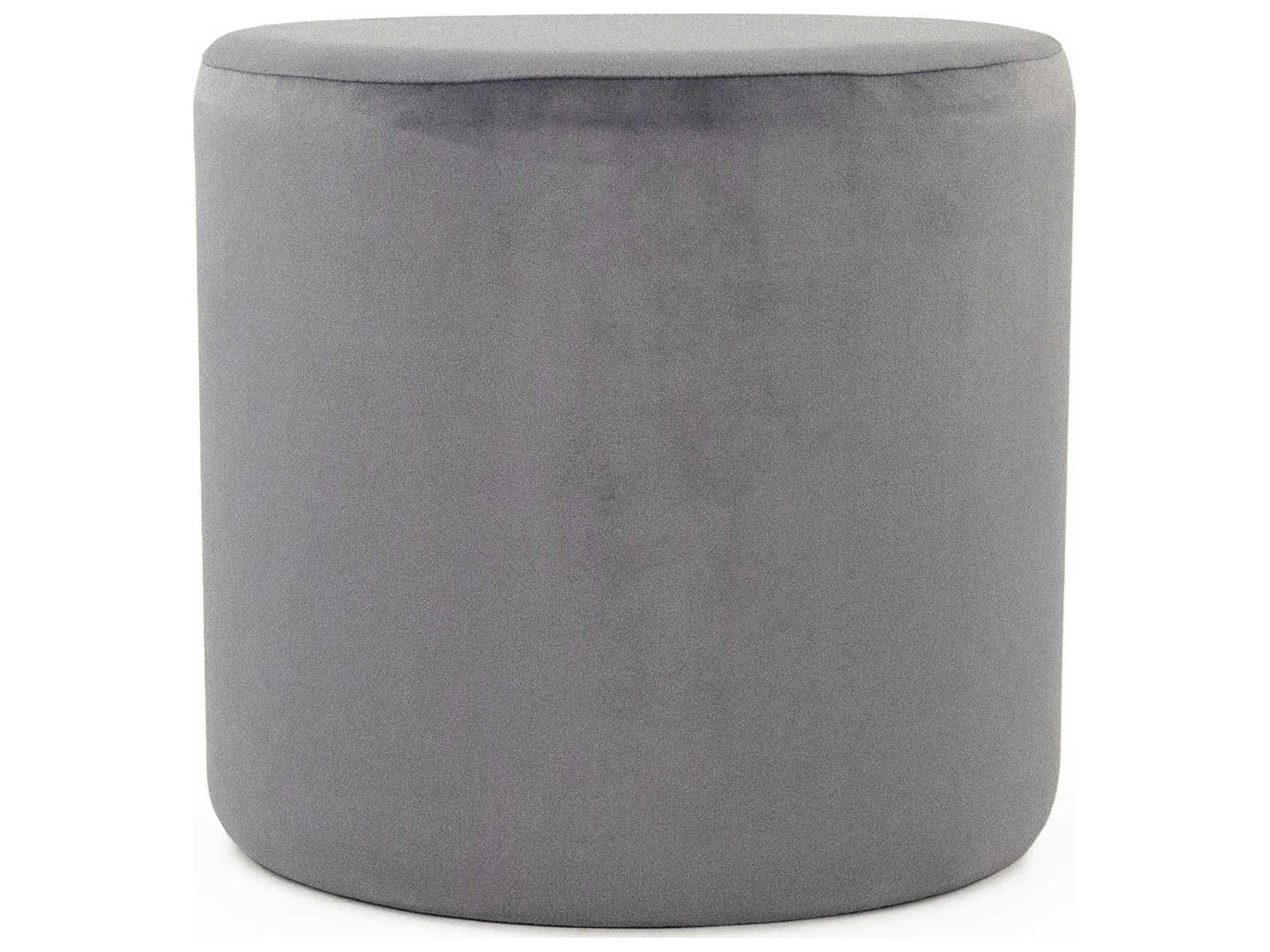 Zentique Pale Blue Velvet Upholstered Accent Stool