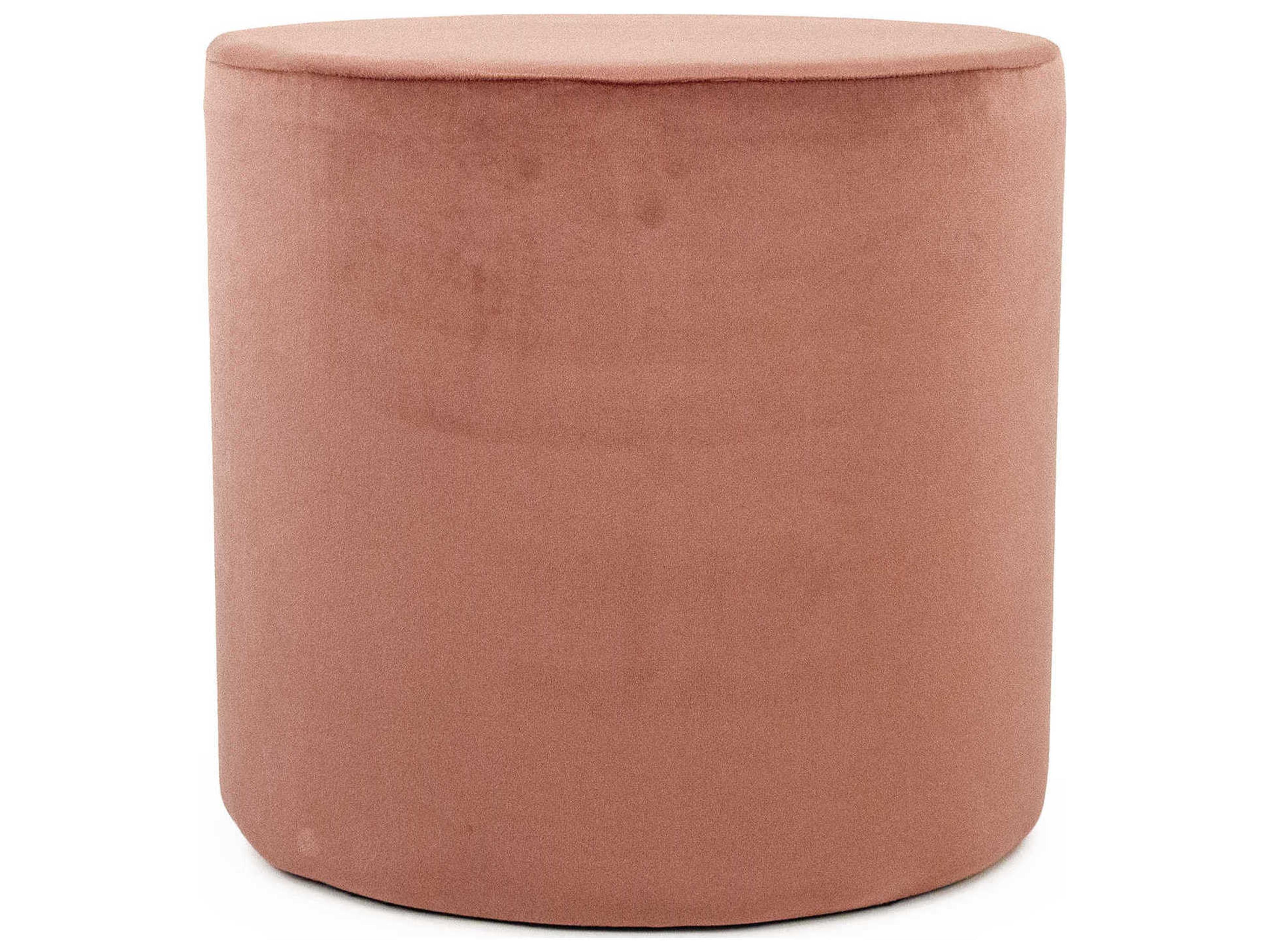 Zentique Mauve Rose Velvet Pink Upholstered Accent Stool