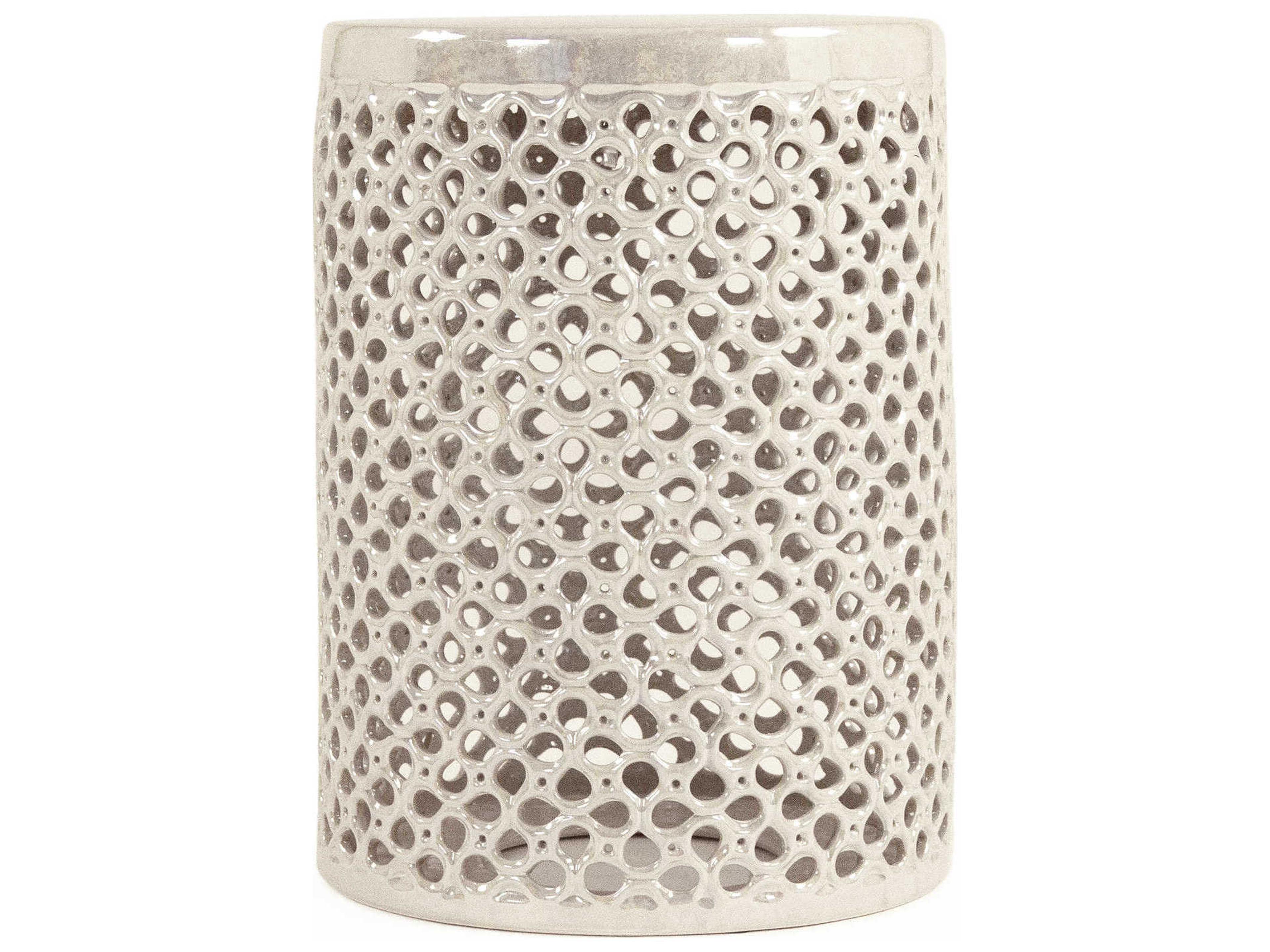 Zentique Iridescent Grey Gray Accent Stool