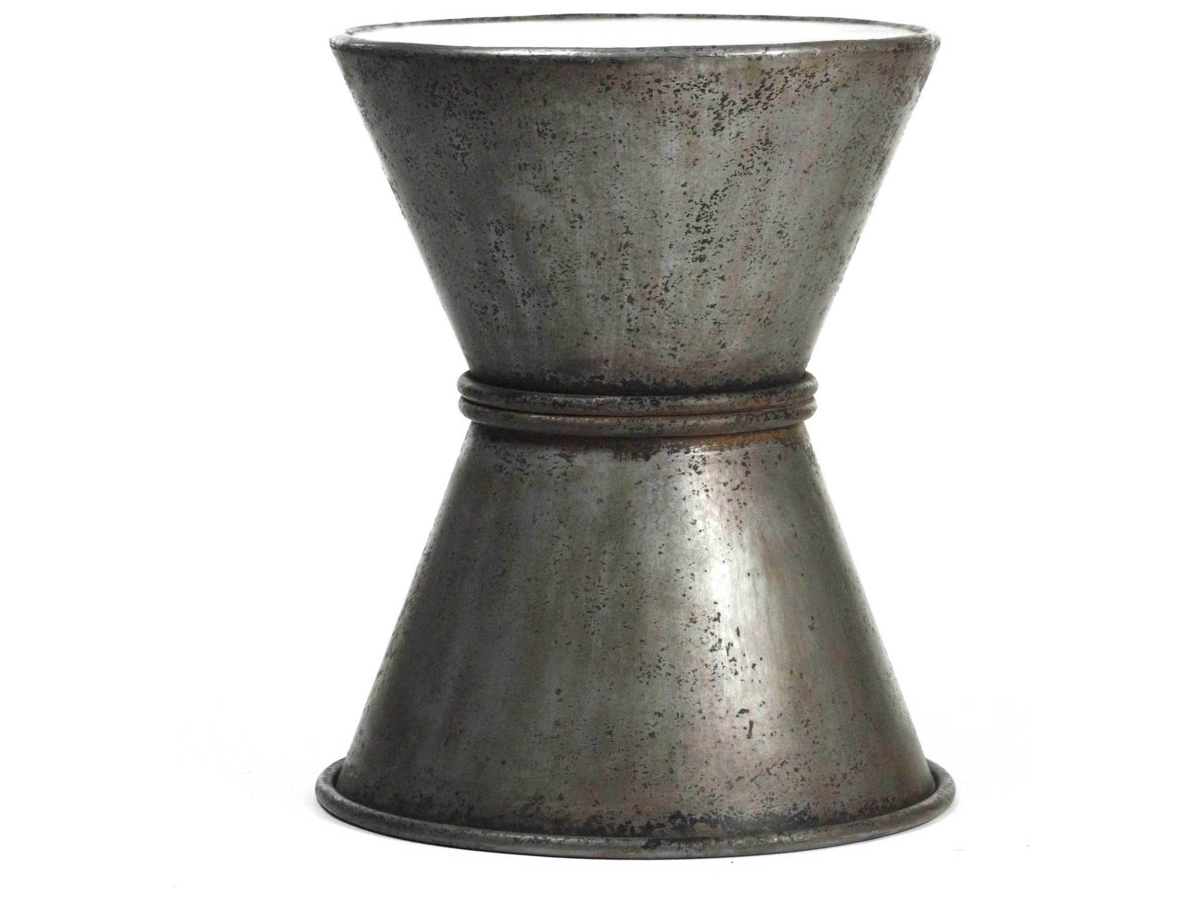 Zentique Rustic Zinc Gray Accent Stool