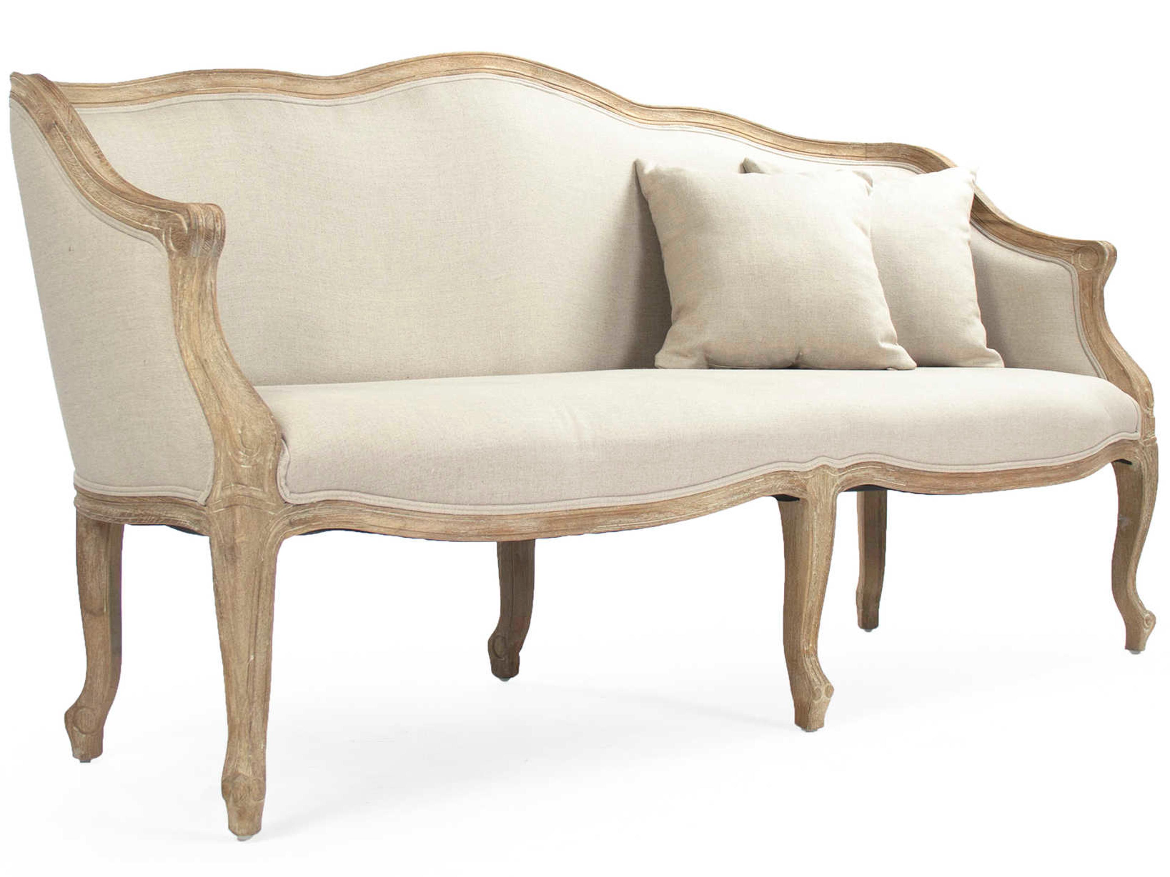Benton Natural Linen Cream Upholstered Loveseat