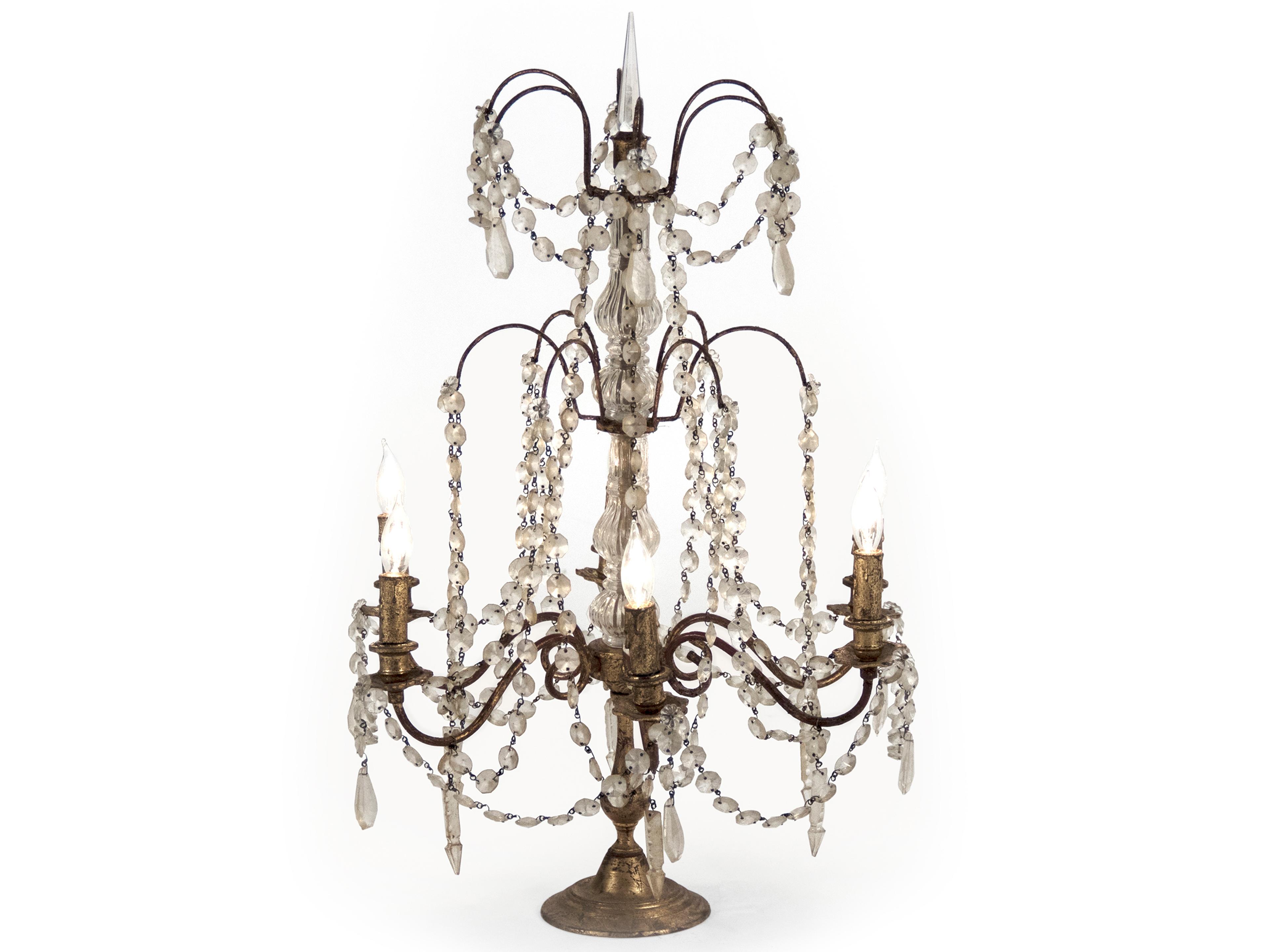 Agnes Crystal Gold Leaf Buffet Lamp