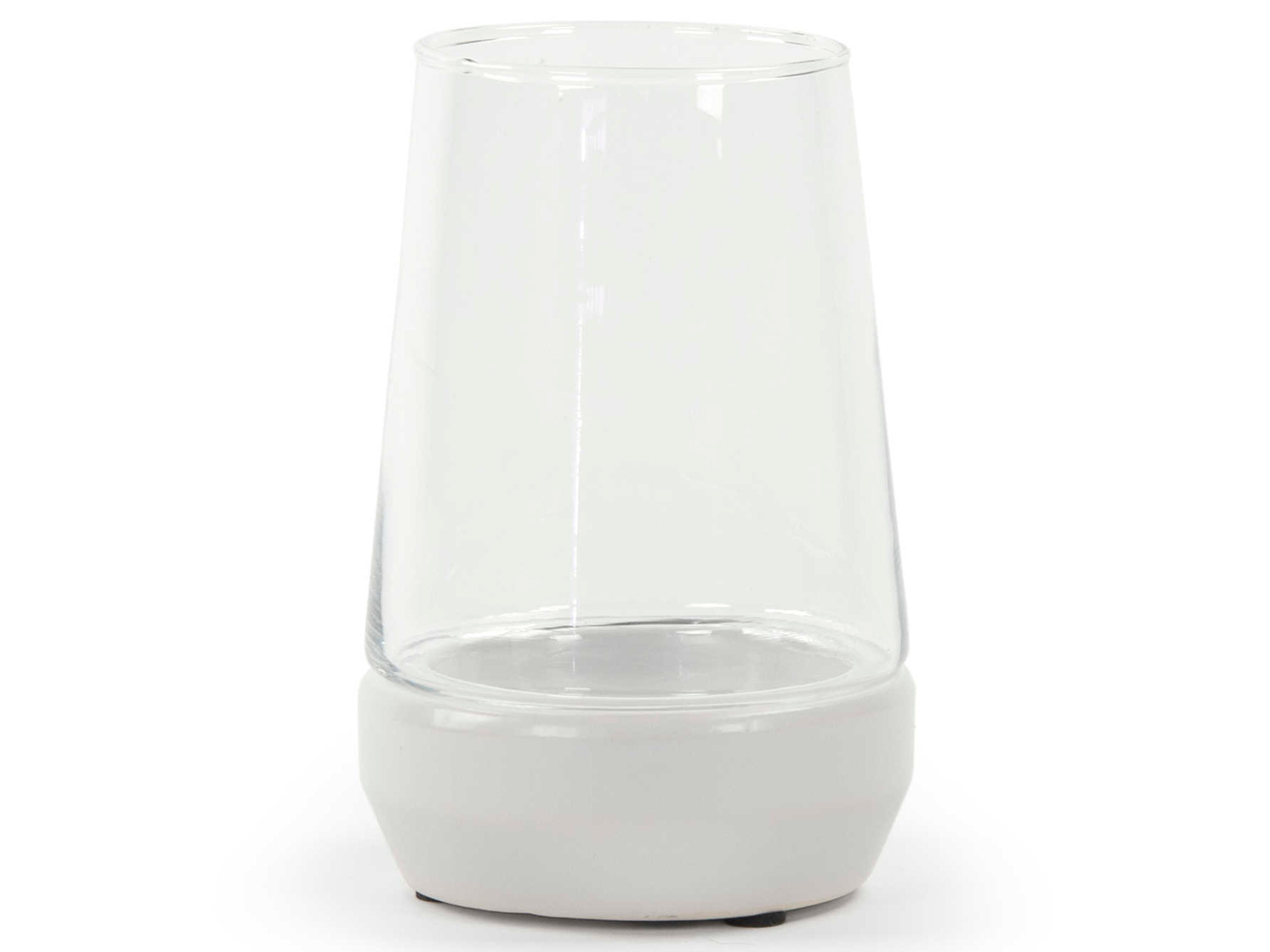 Zentique Distressed Crackle White Candle Holder