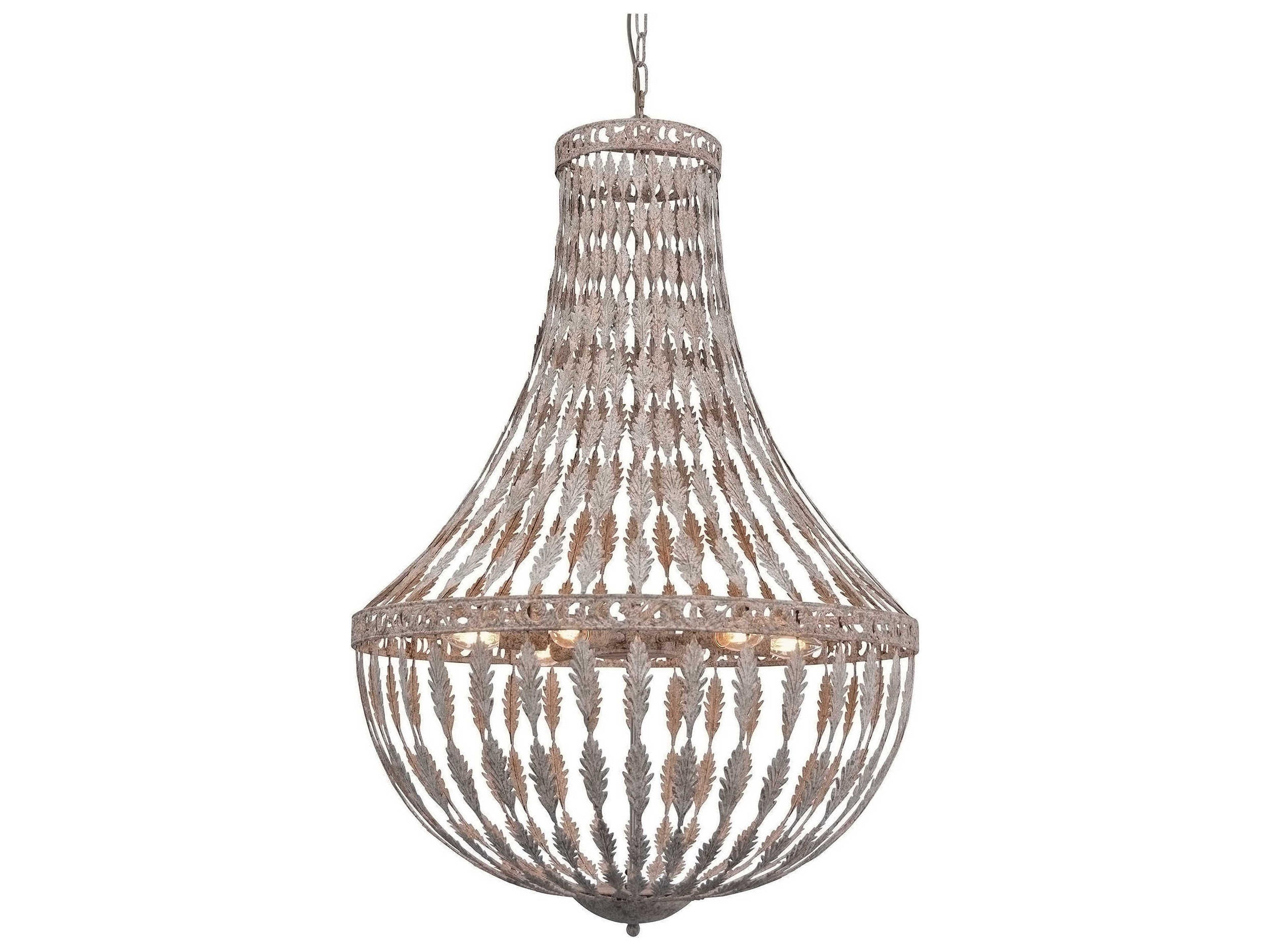 6-Light Rustic Iron Gray Empire Chandelier