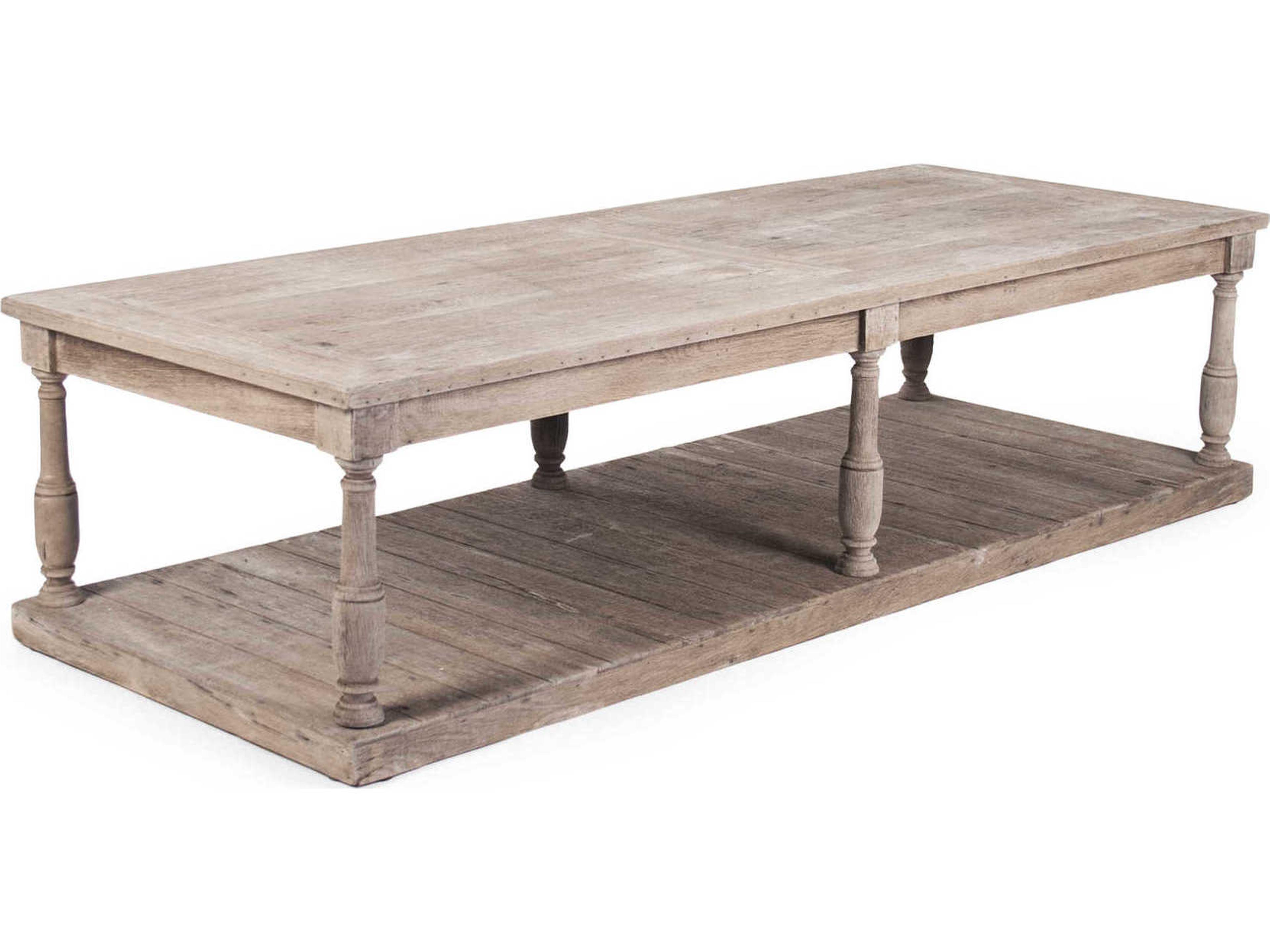 Rectangular Wood Weathered Coffee Table
