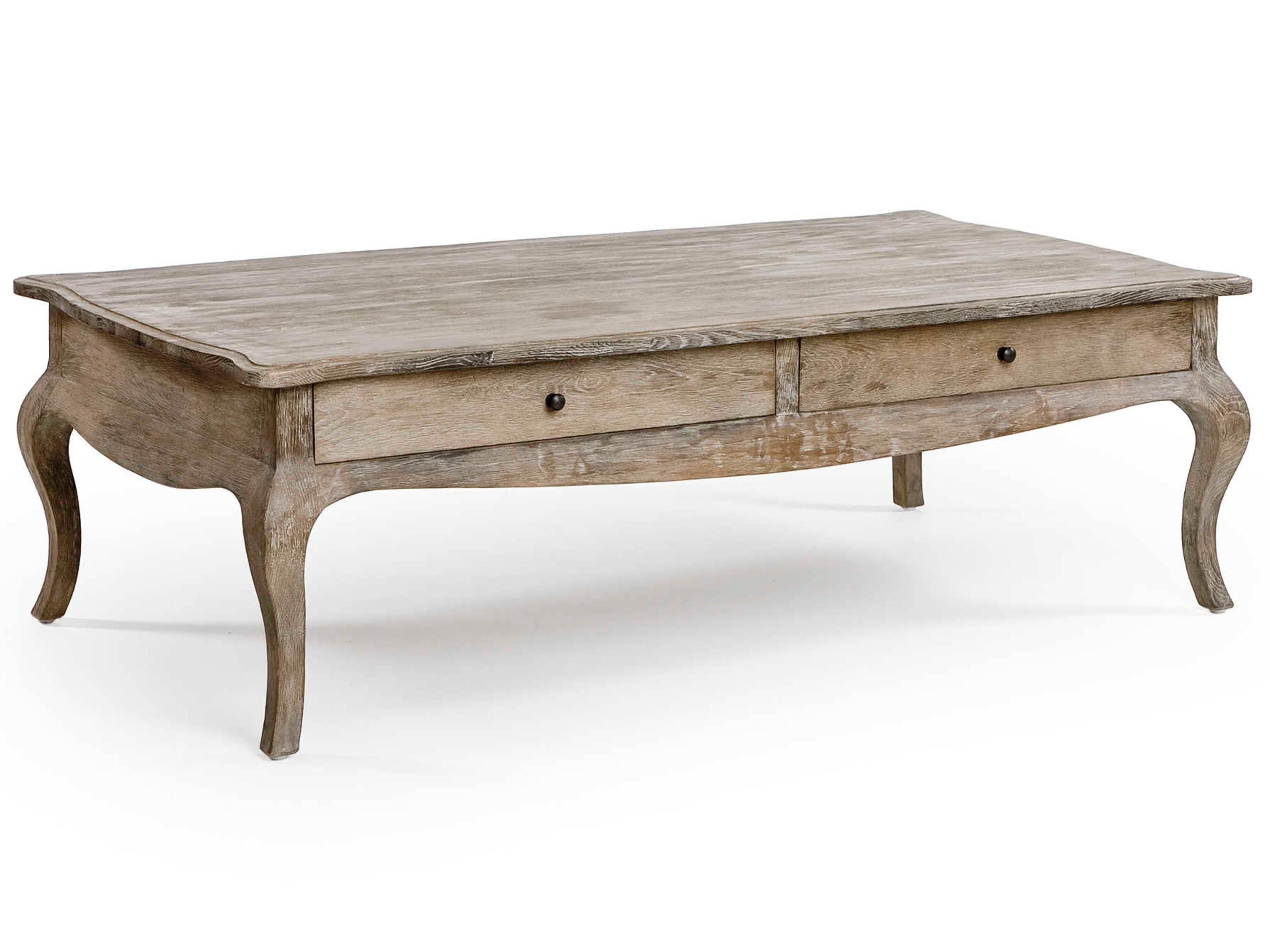 Rectangular Wood Limed Grey Coffee Table