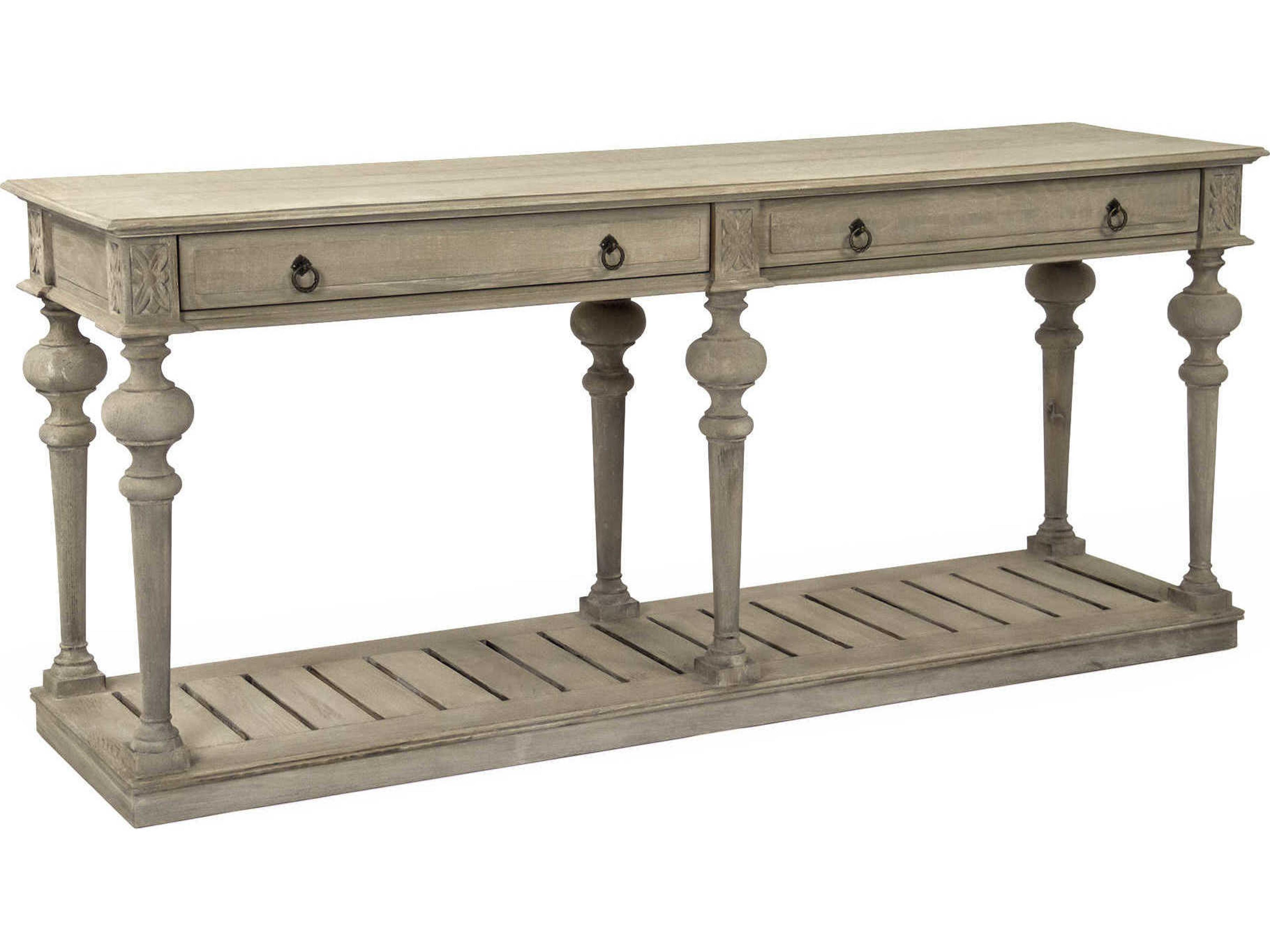 Rectangular Wood Ash Grey Console Table