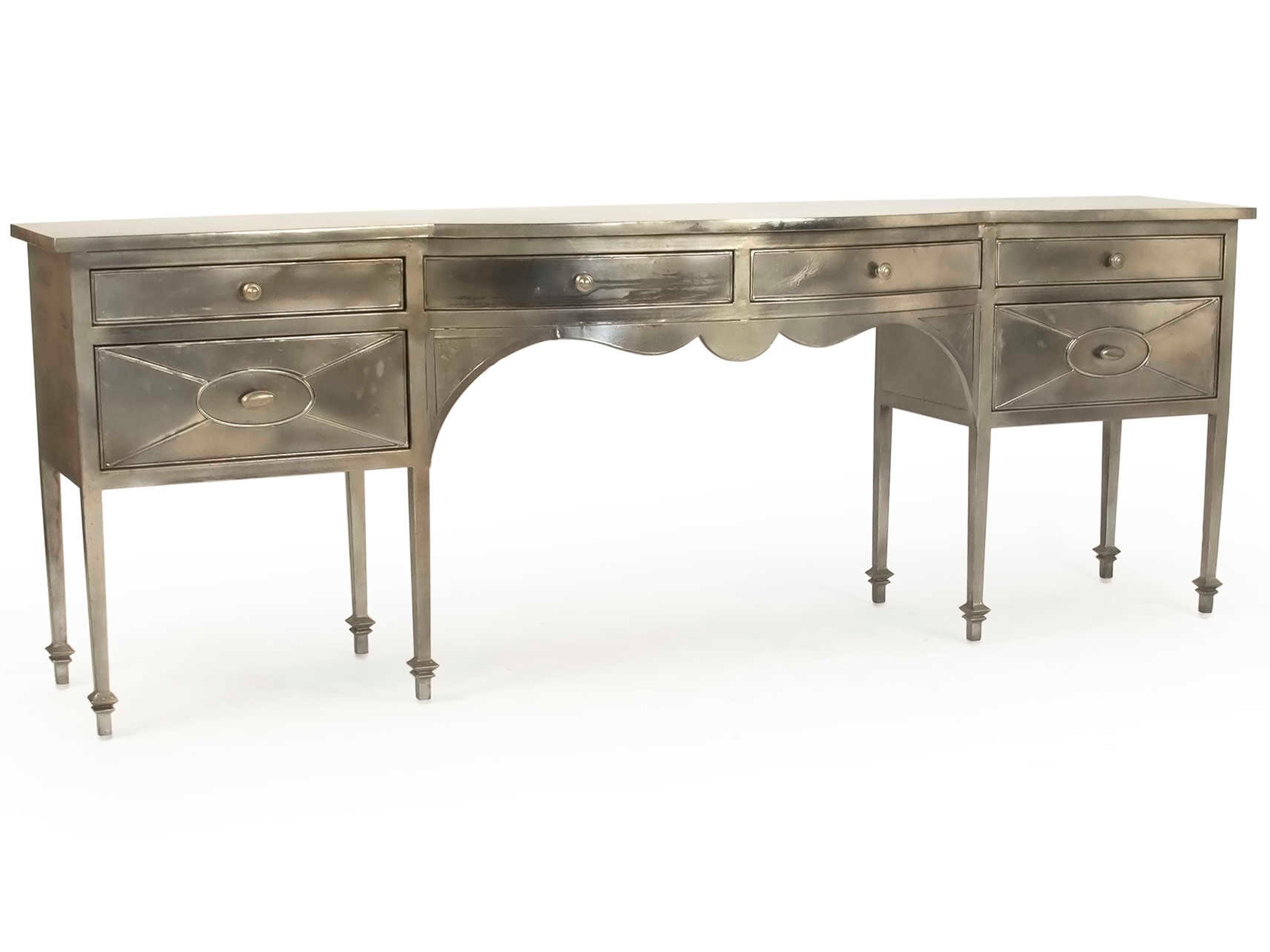 Rectangular Metal Antique Light Gold Console Table