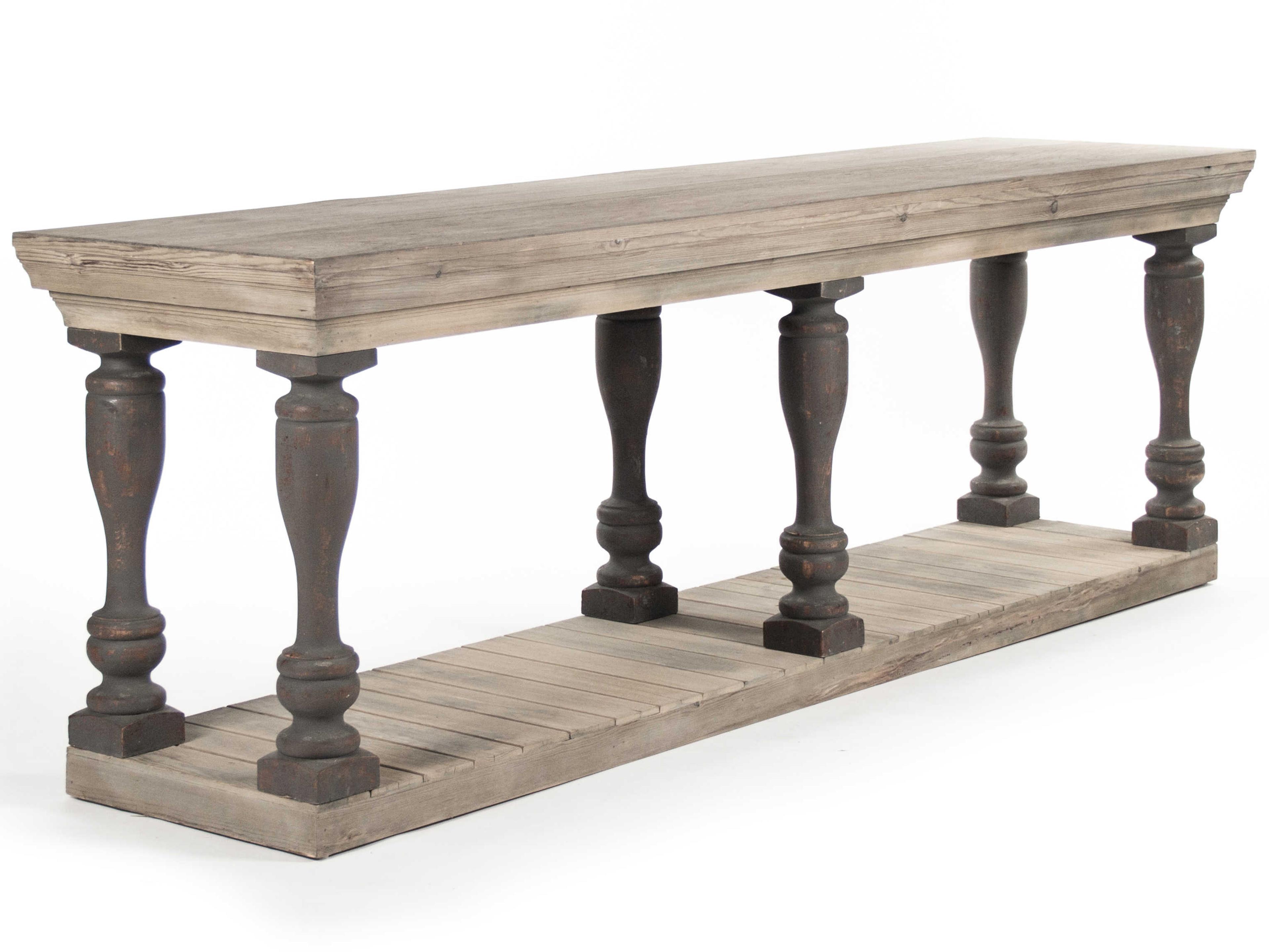 Rectangular Wood Weathered Console Table