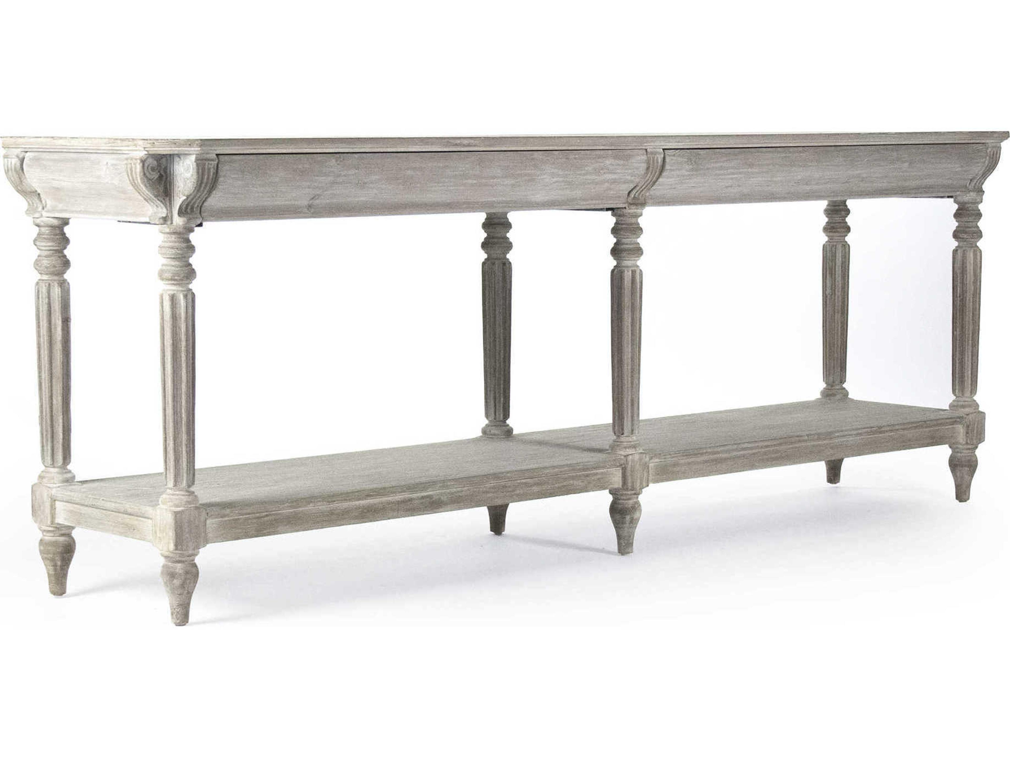Rectangular Wood White Washed Console Table