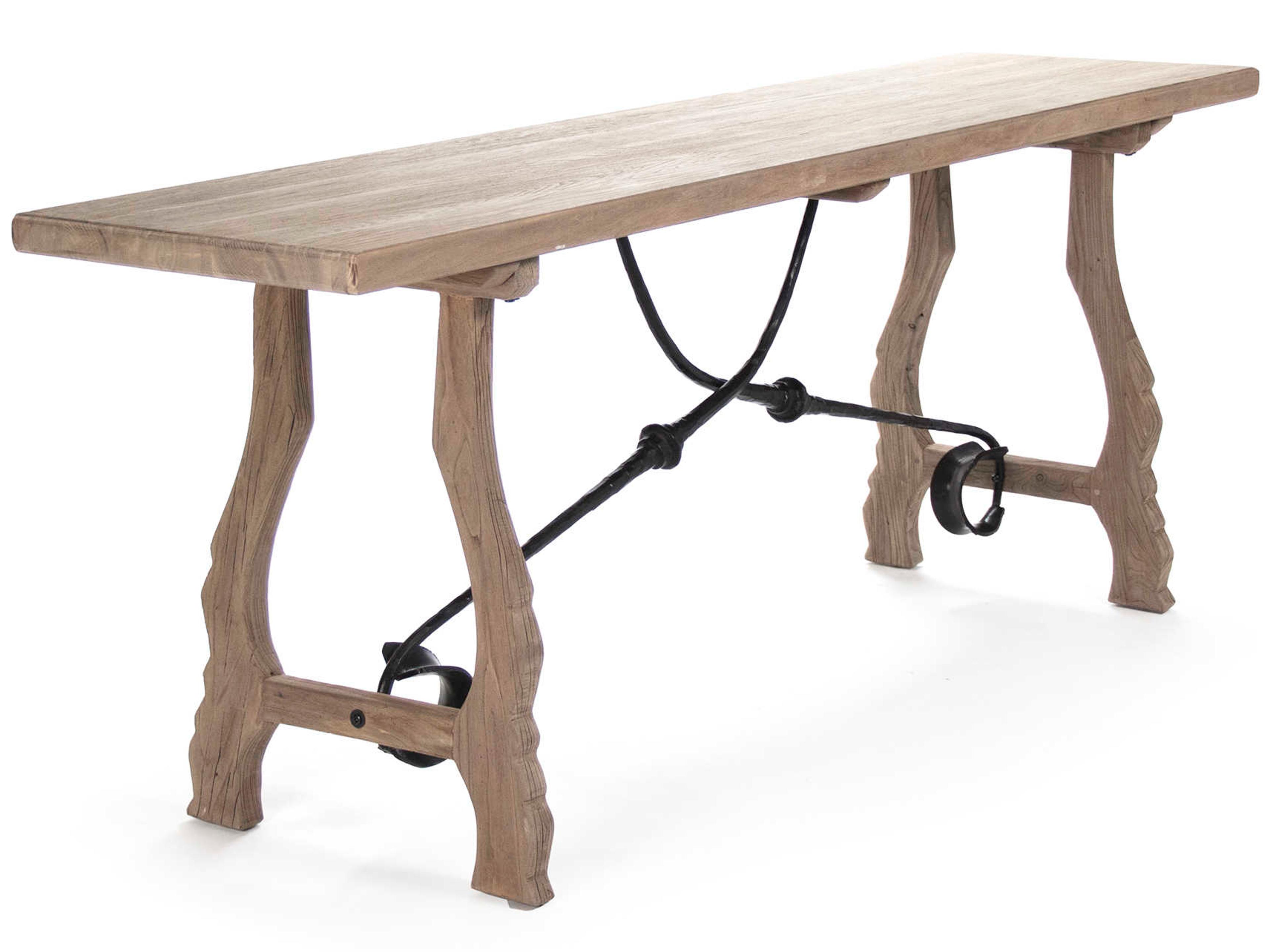 Rectangular Wood Dry Natural Console Table